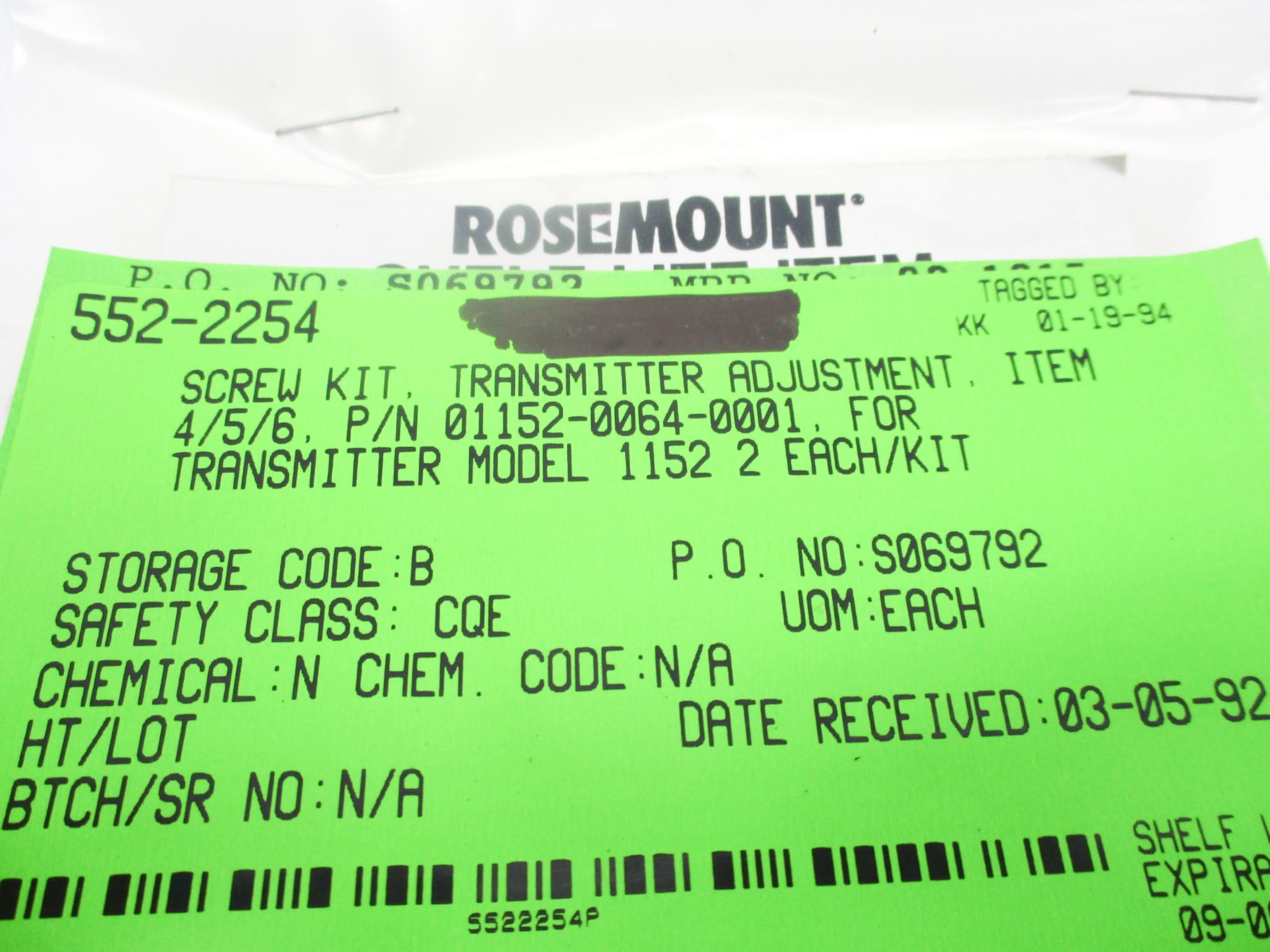 ROSEMOUNT 01152-0064-0001 NSMP