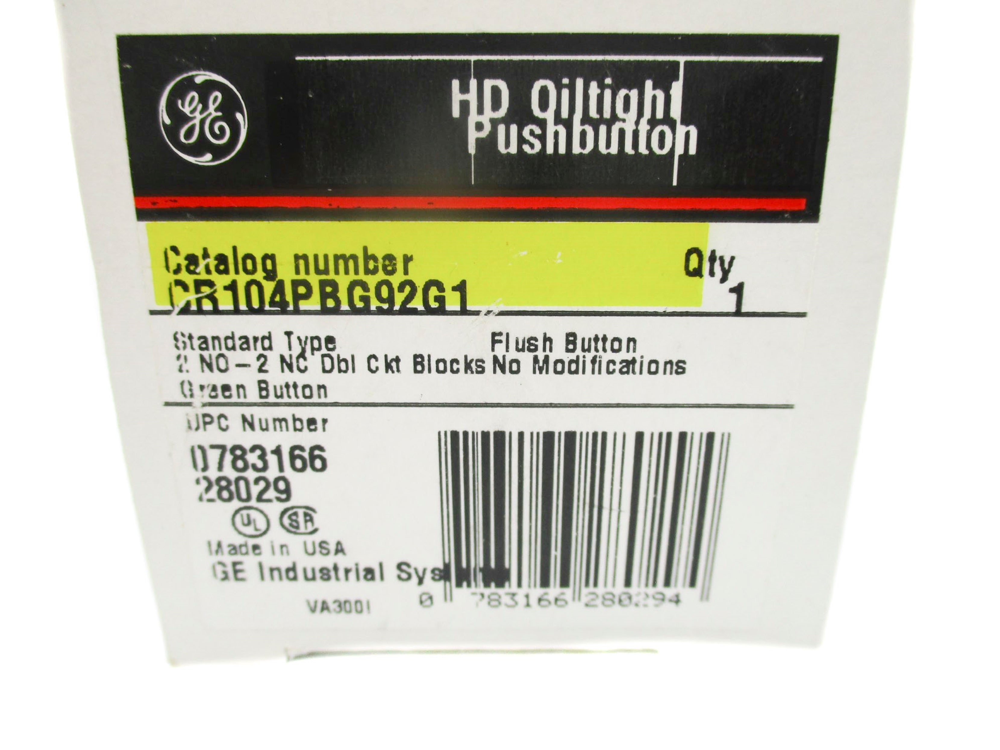 GENERAL ELECTRIC  CR104PBG92G1 NSMP