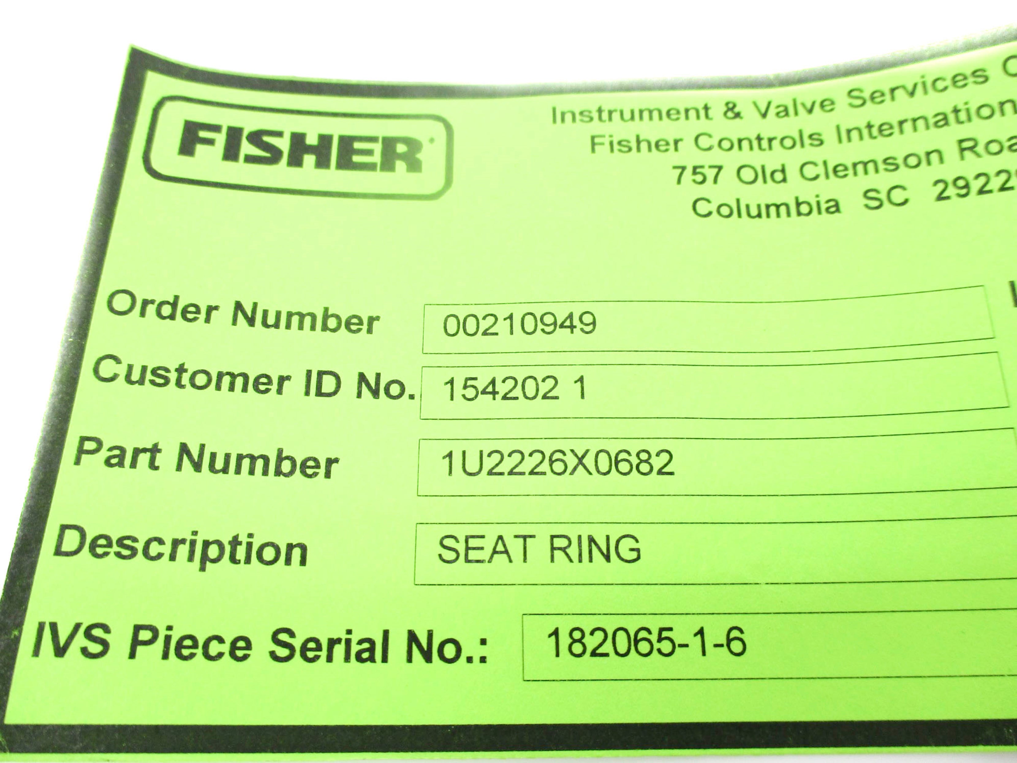 FISHER CONTROLS 1U2226X0682 NSNP