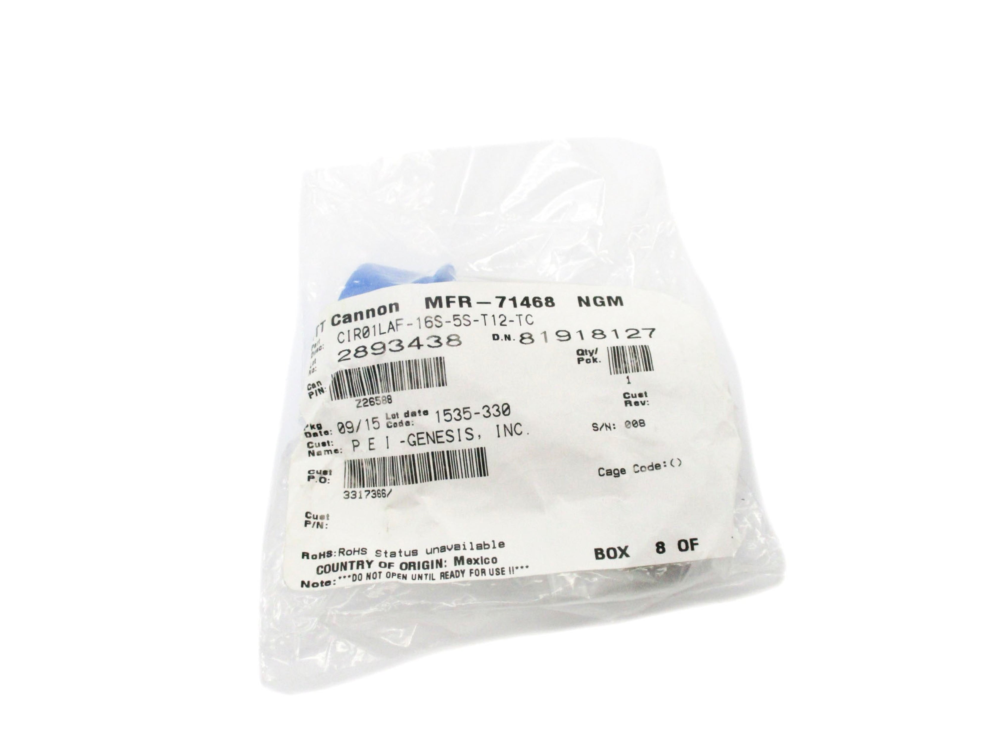 ITT CANNON CIR01LAF-16S-5S-T12-TC NSMP