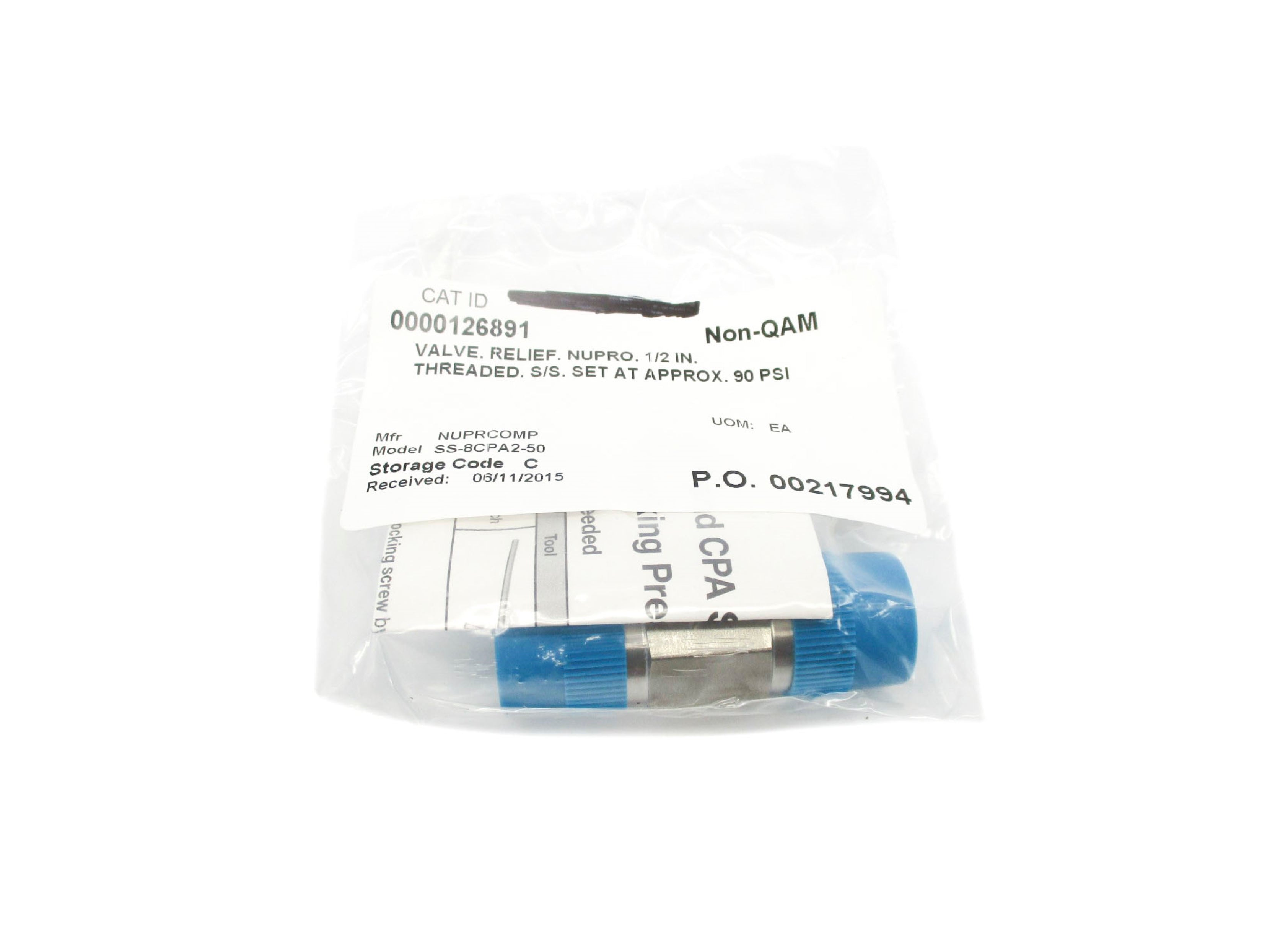 SWAGELOK SS-8CPA2-50 50-150PSI NSMP