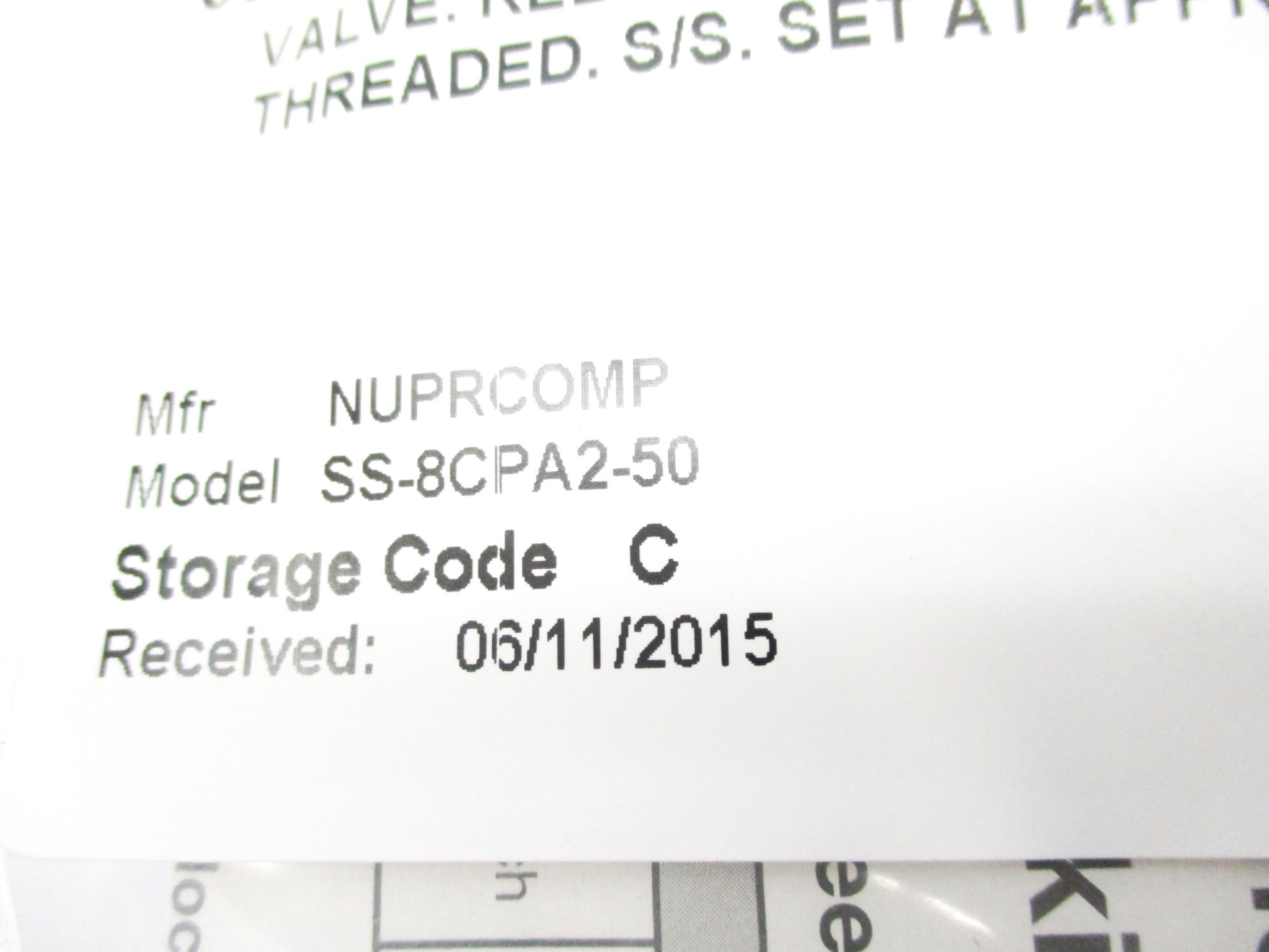 SWAGELOK SS-8CPA2-50 50-150PSI NSMP