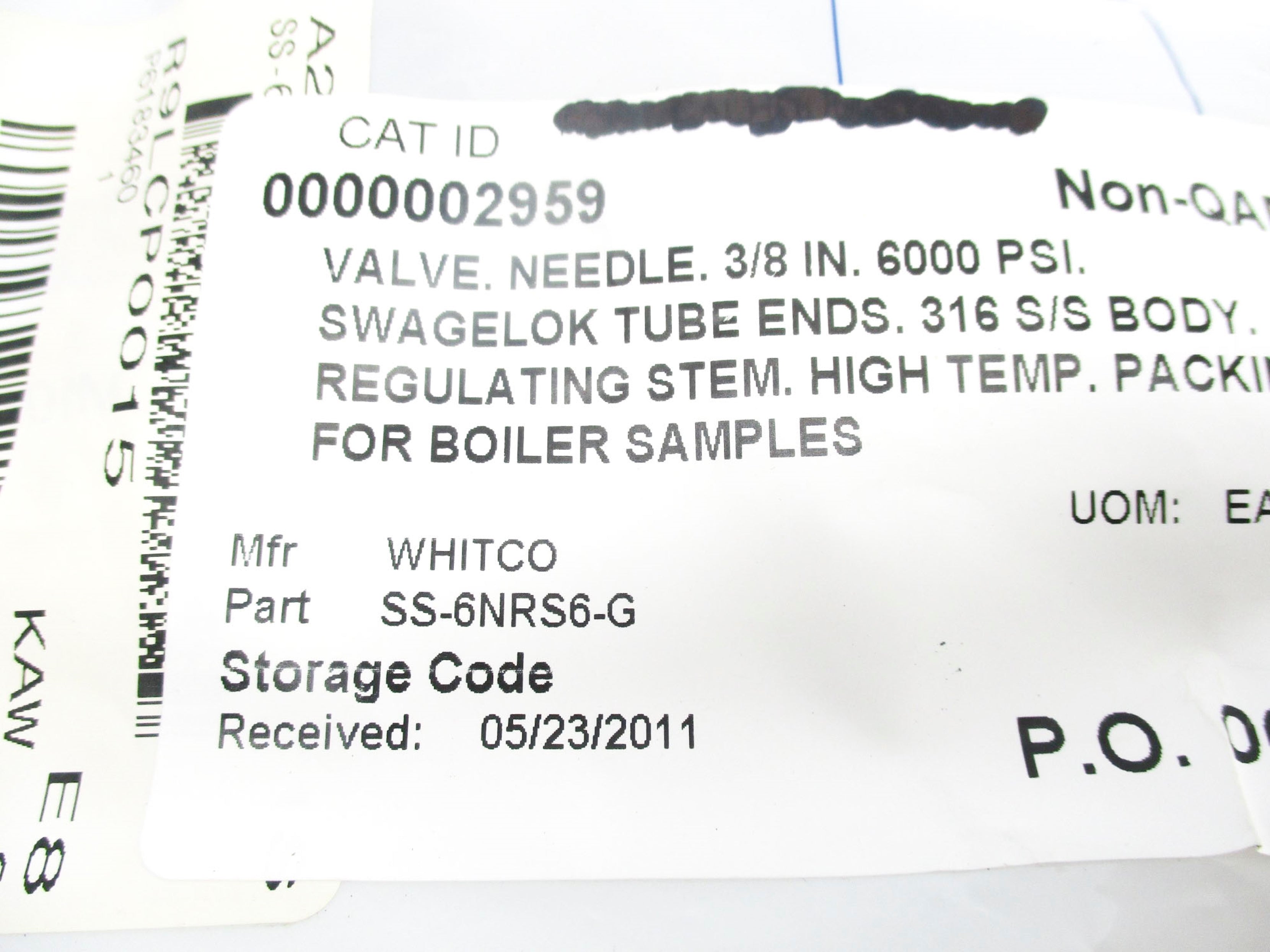 SWAGELOK SS-6NRS6-G 6000PSI NSMP