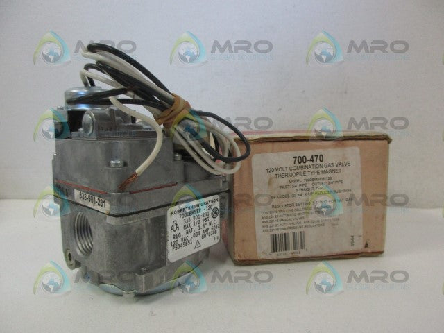 ROBERTSHAW 700-470 COMBINATION GAS VALVE *NEW IN BOX*