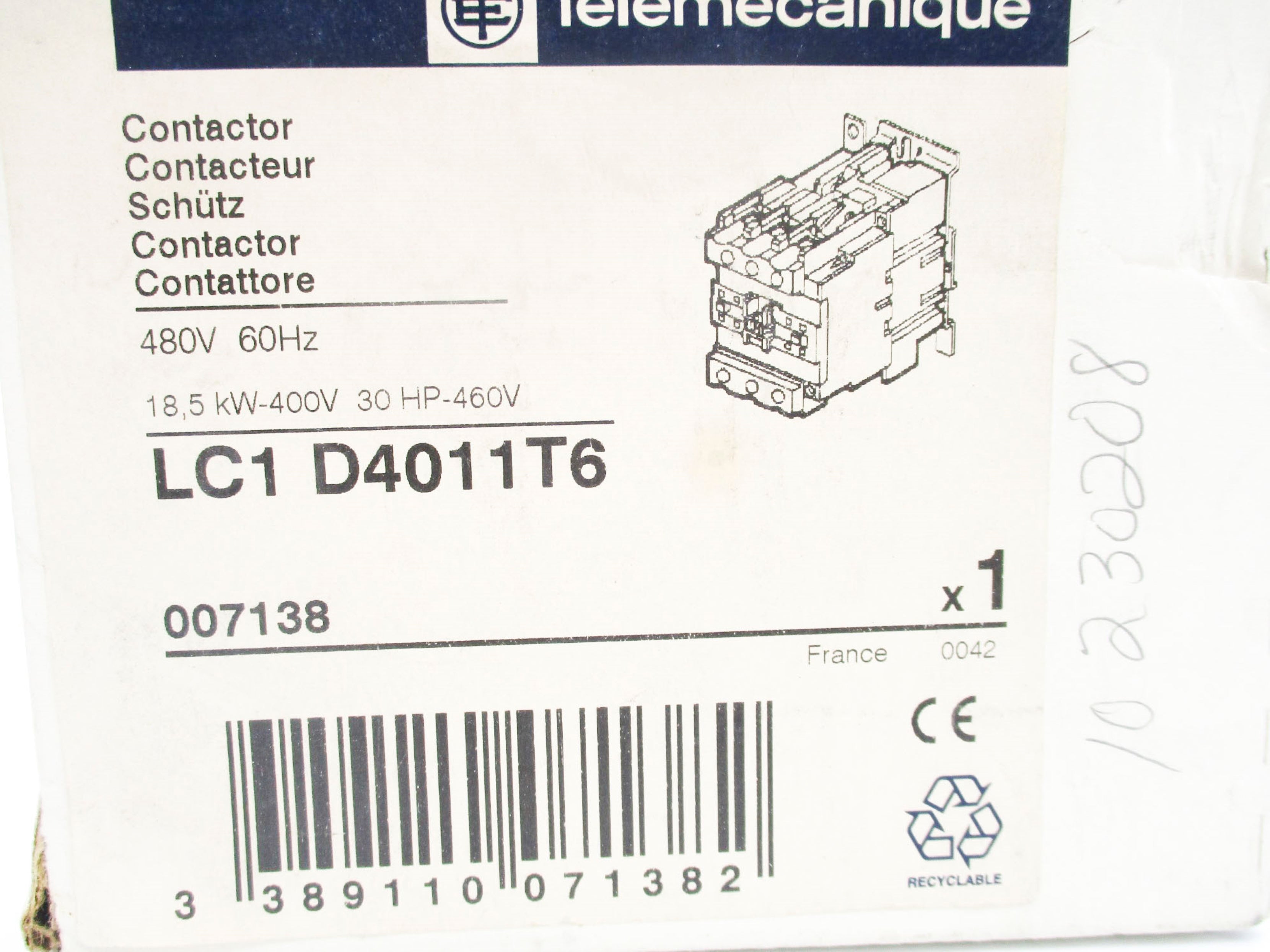 TELEMECANIQUE LC1D4011T6 480V NSMP