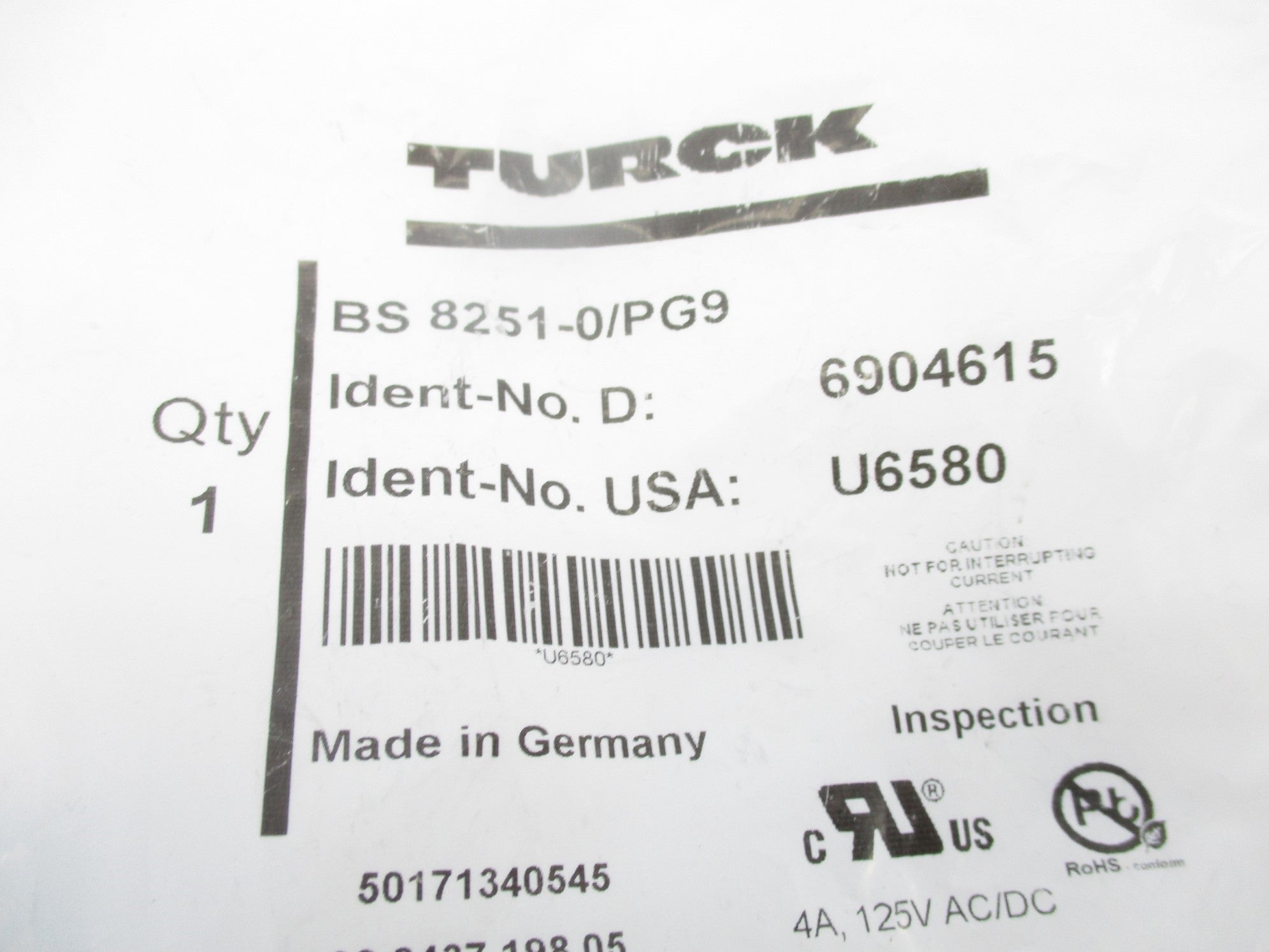TURCK BS8251-0/PG9 NSMP