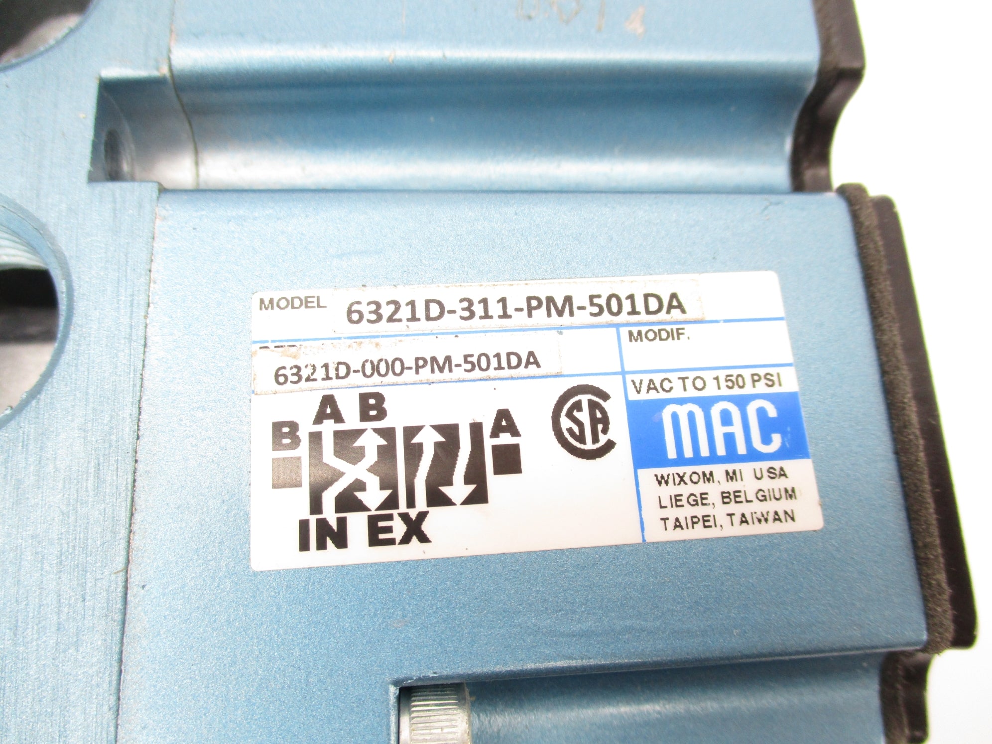 MAC 6321D-311-PM-501DA 150PSI (AS PICTURED) NSNP