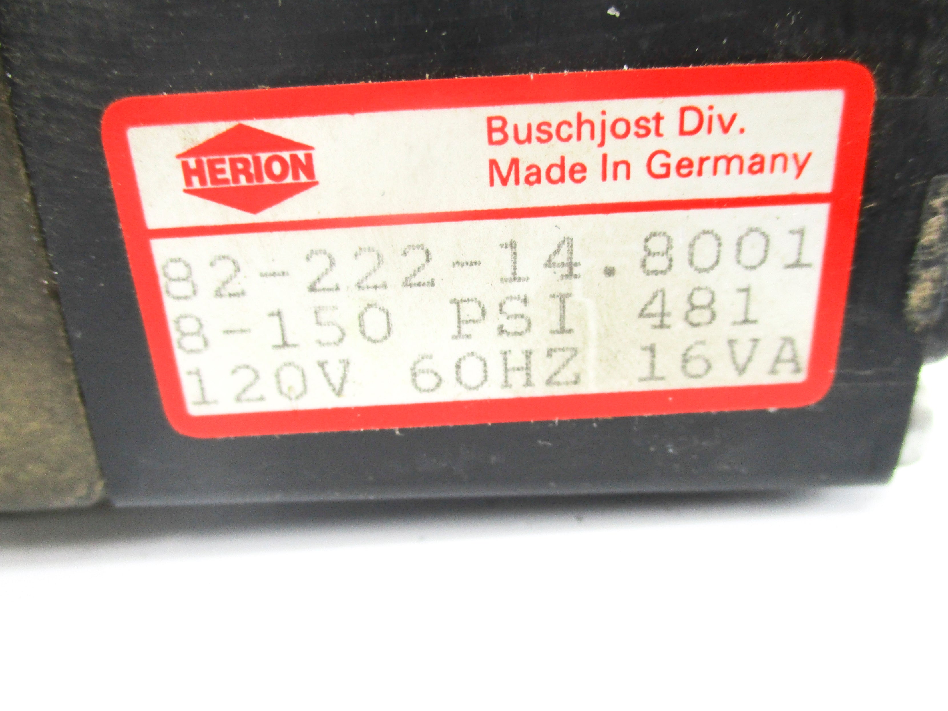HERION 82-222-14.8001 120V 8-150PSI NSNP