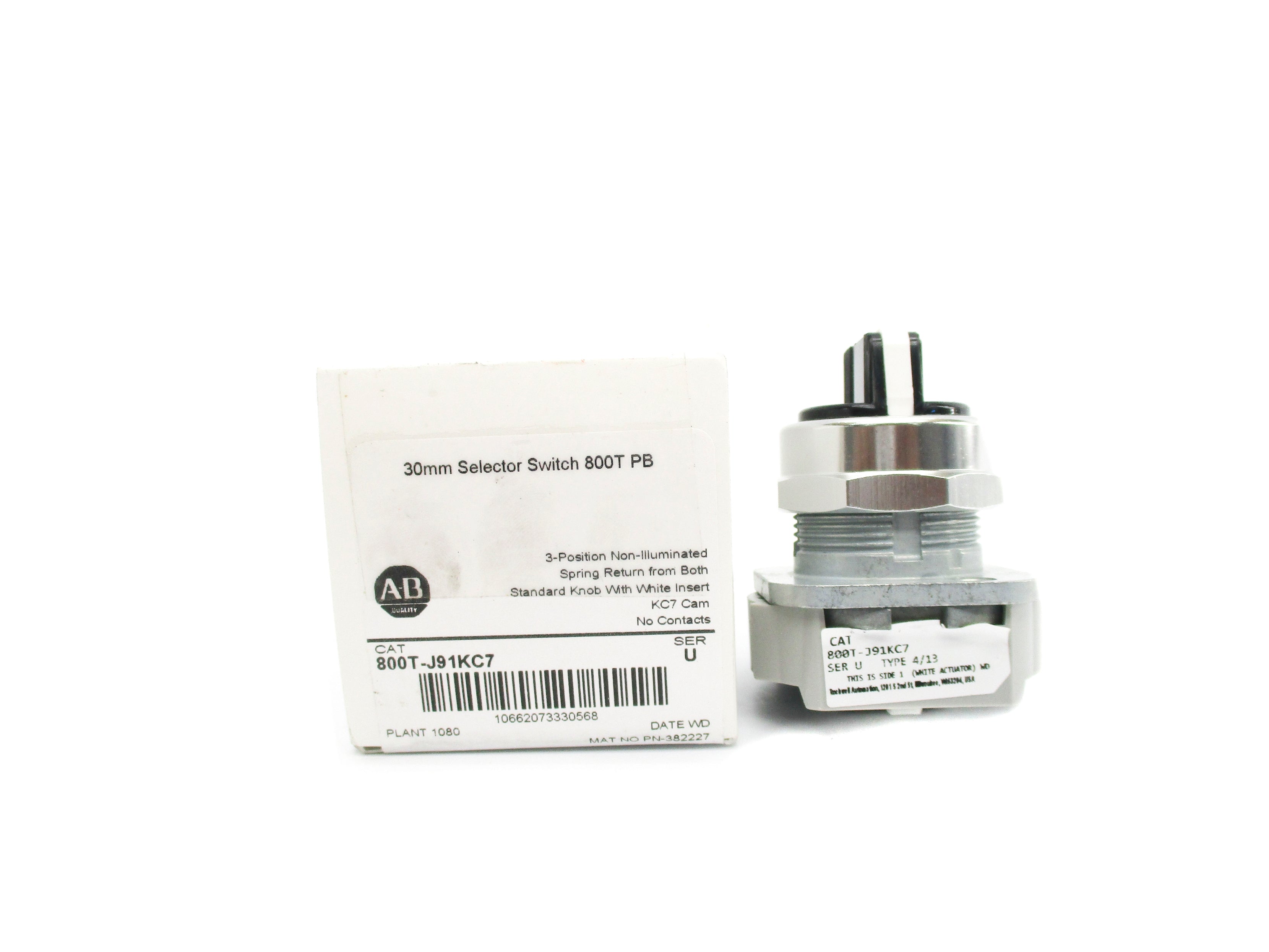 ALLEN BRADLEY 800T-J91KC7 SER. U (WH) NSMP