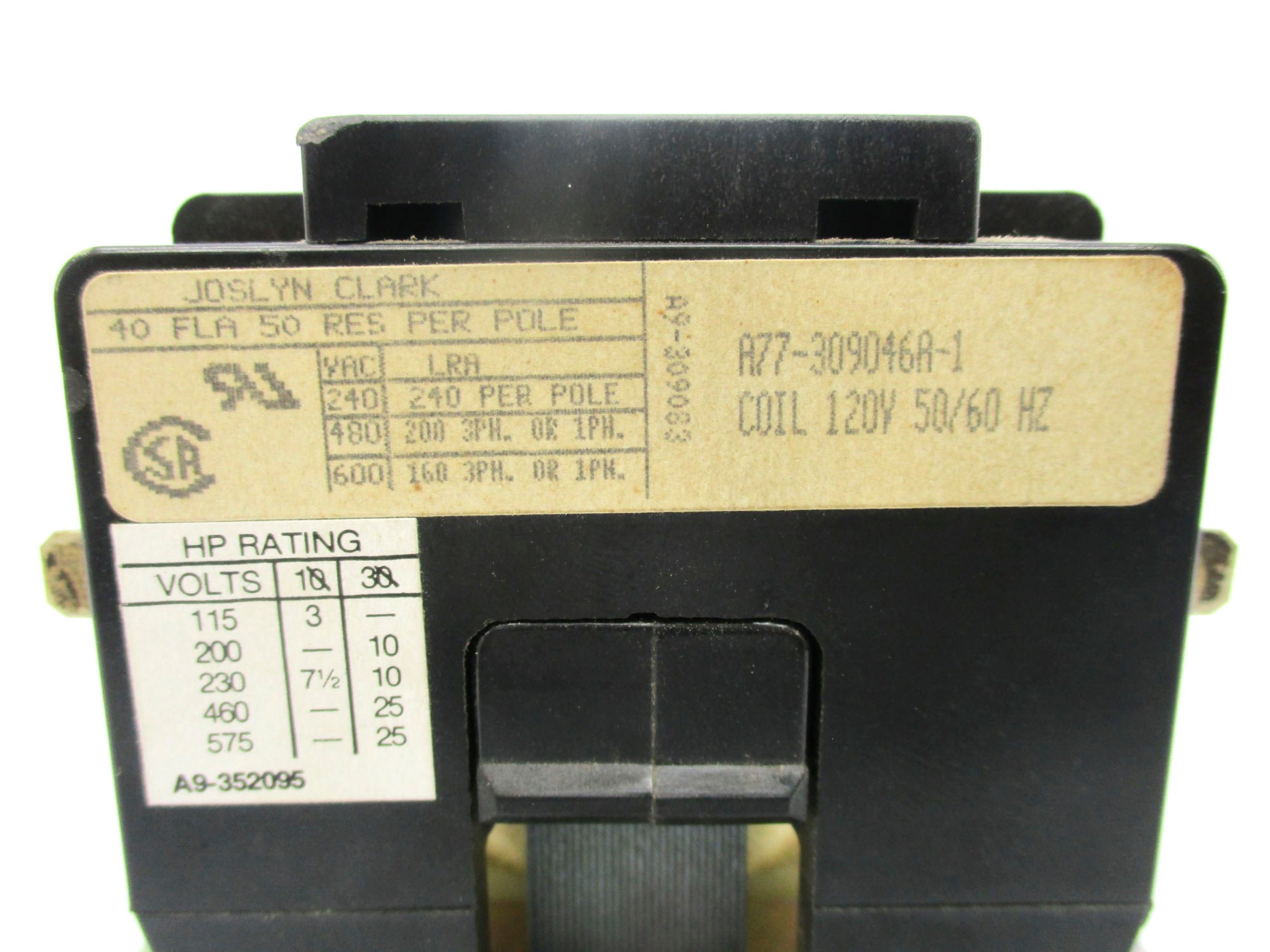 JOSLYN CLARK A77-309046A-1 120V UNMP