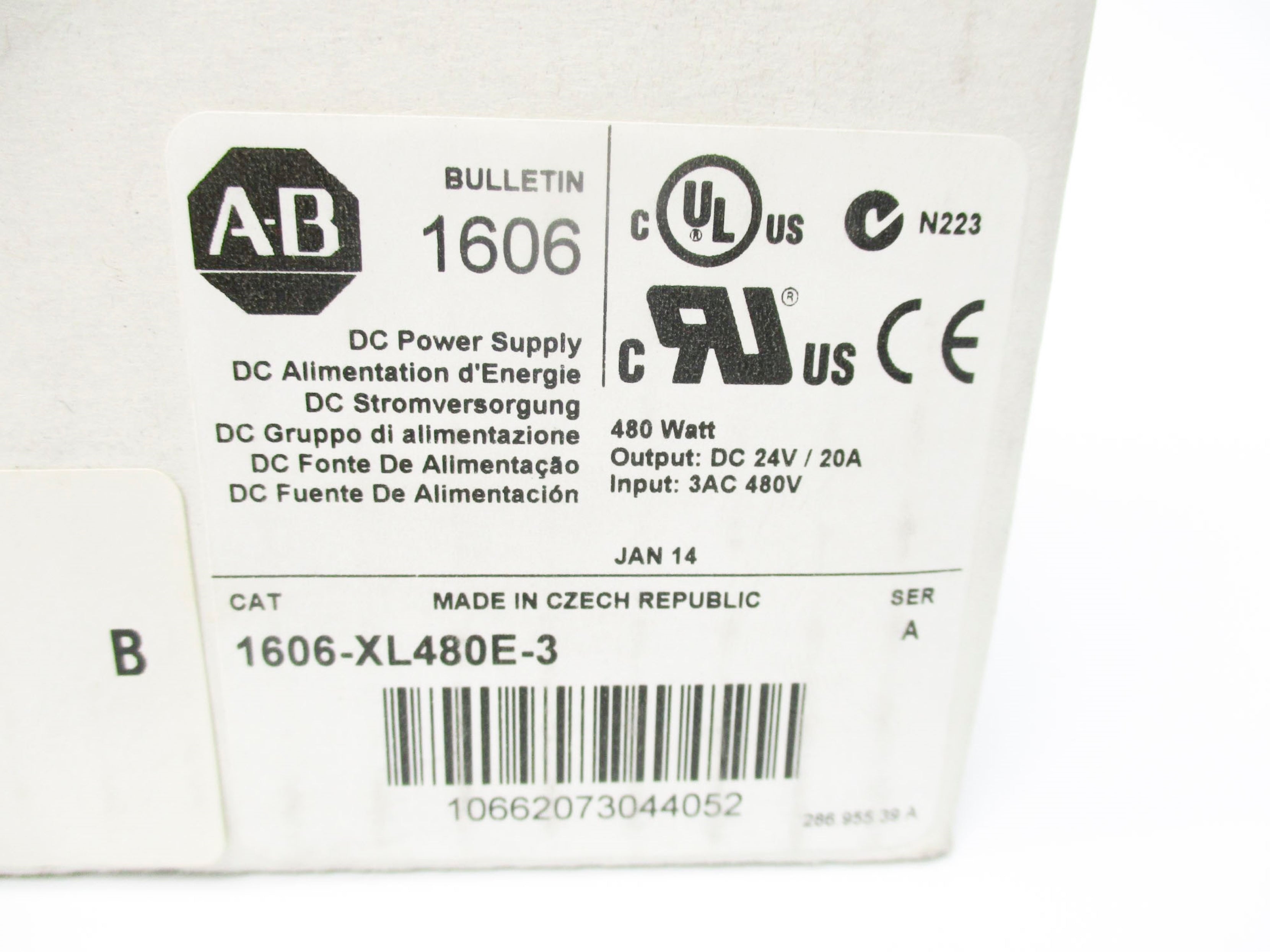 ALLEN BRADEY 1606-XL480E-3 SER. A 480V 1.5A NSMP