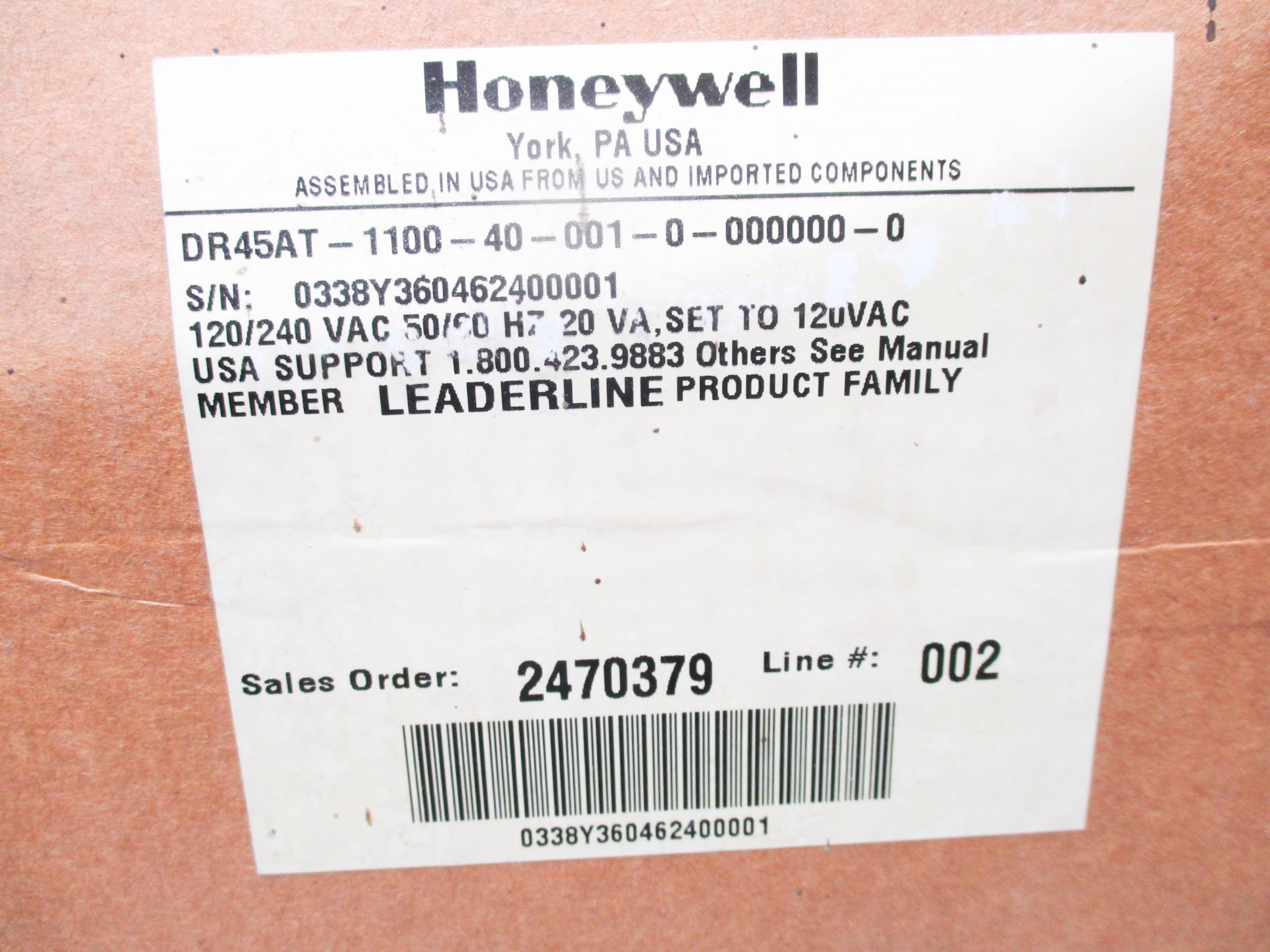 HONEYWELL DR45AT-1100-40-001-0-000000-0 NSMP
