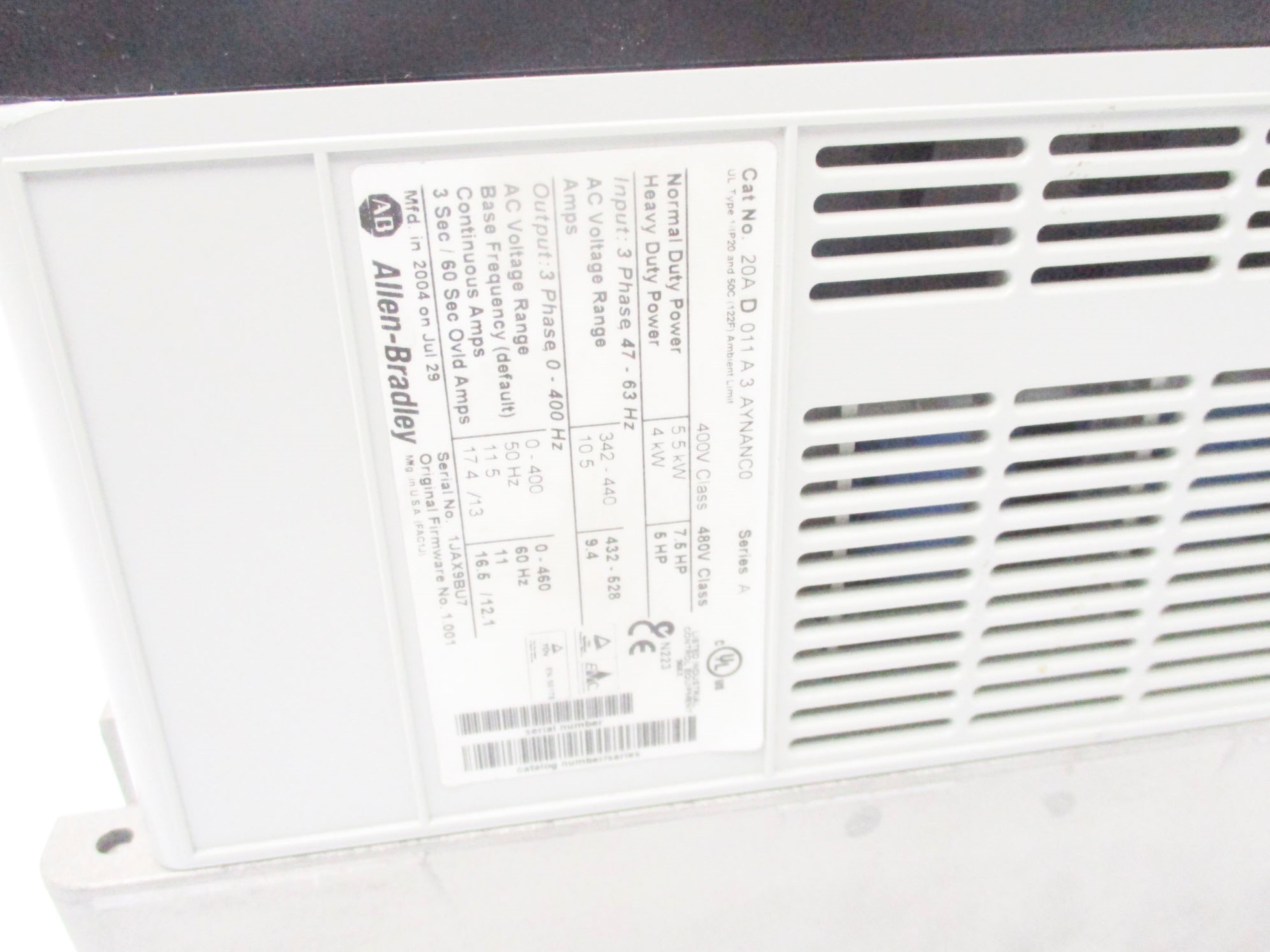 INDUSTRIAL SPARE PART 20AD011A3AYNANC0 SER. A F/W 1.001 NSNP