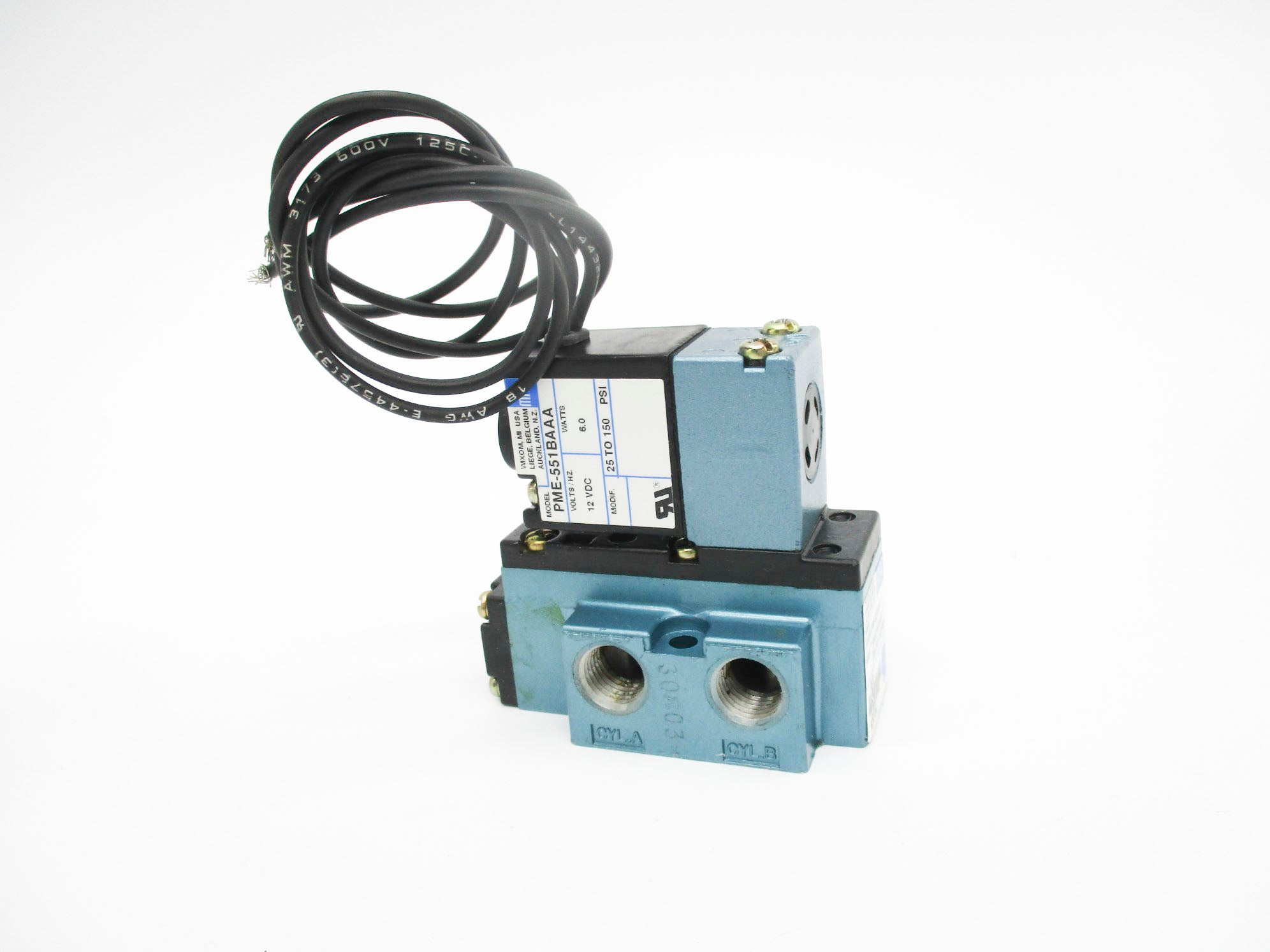 MAC 912B-PM-551BA 12VDC 25-150PSI NSMP