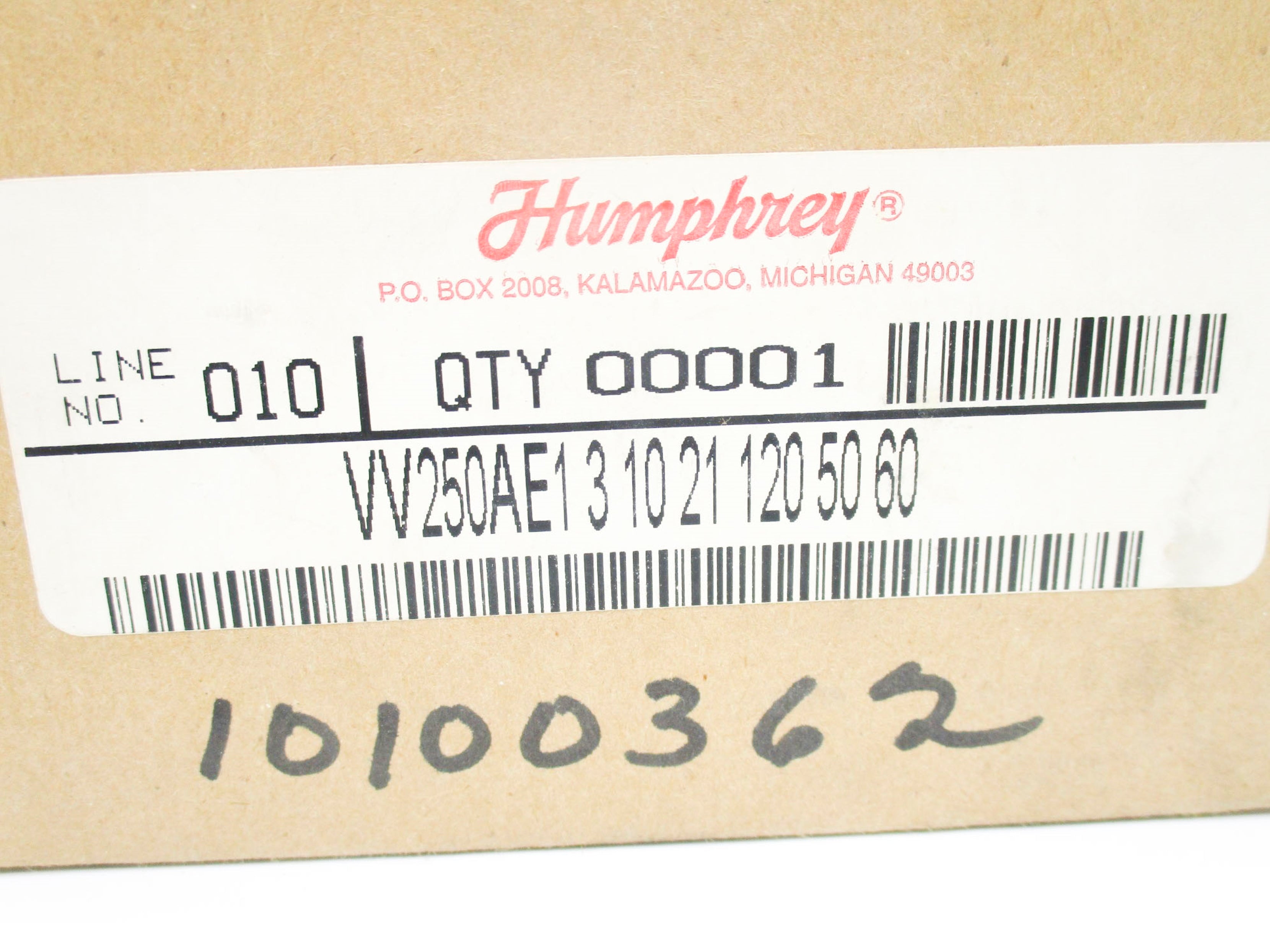 HUMPHREY VV250AE131021 120V NSMP