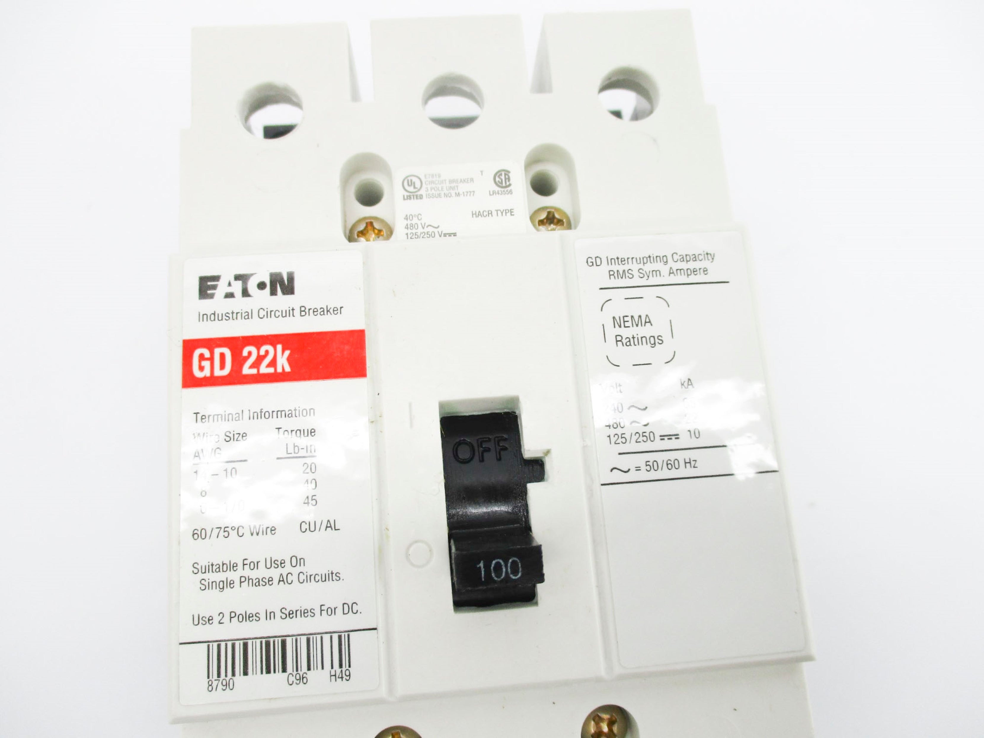 EATON GD3100 100A 480V NSMP