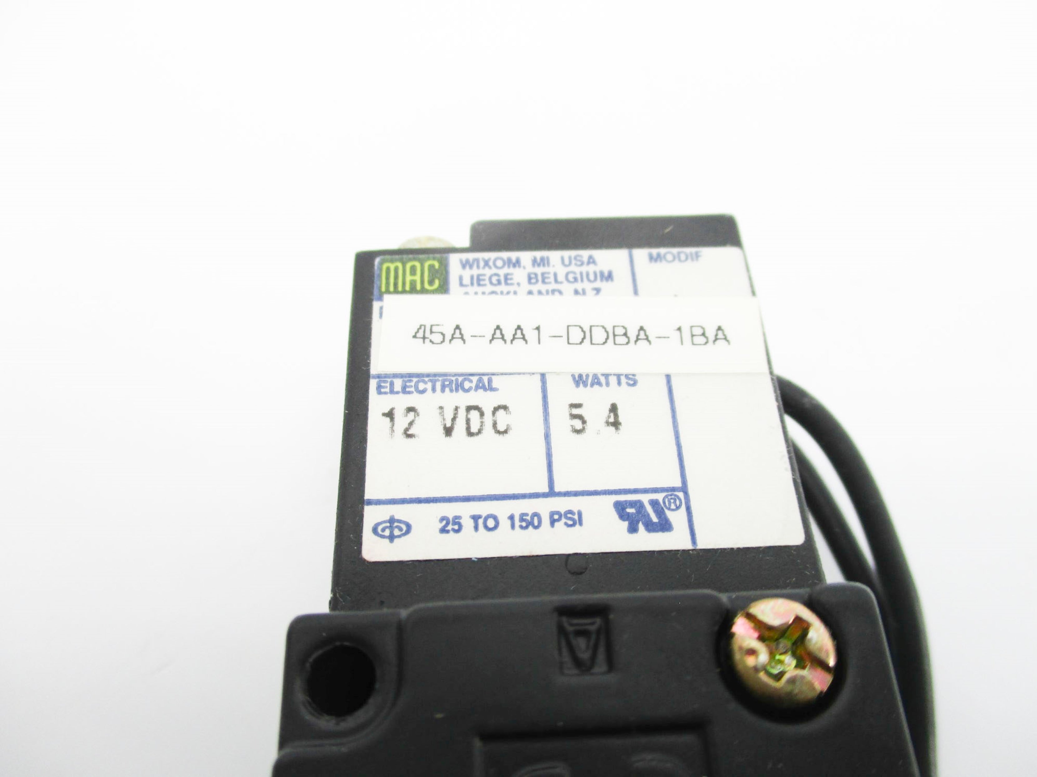 MAC 45A-AA1-DDBA-1BA 12V 25-150PSI NSNP