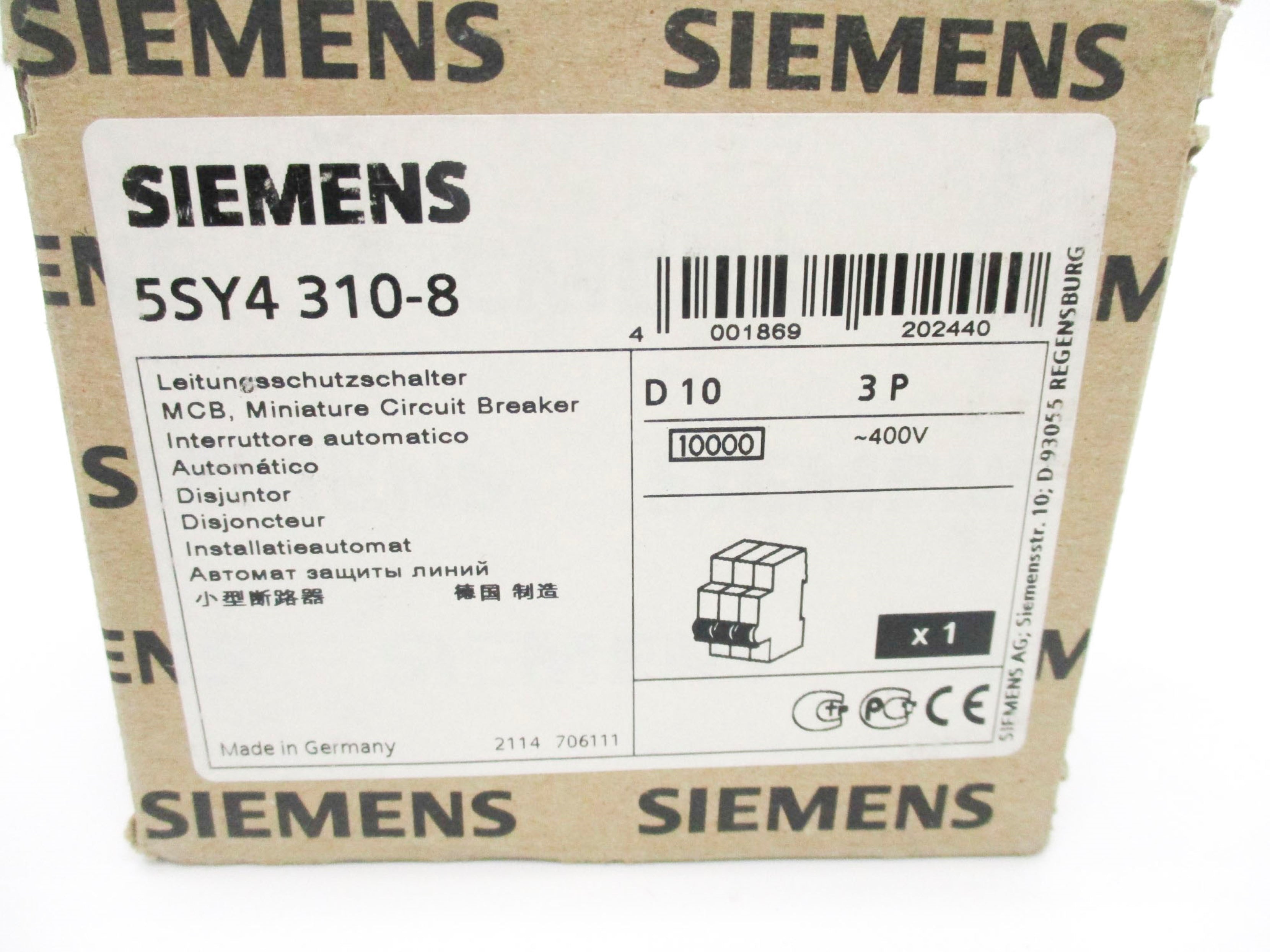 SIEMENS 5SY4310-8 400V NSMP