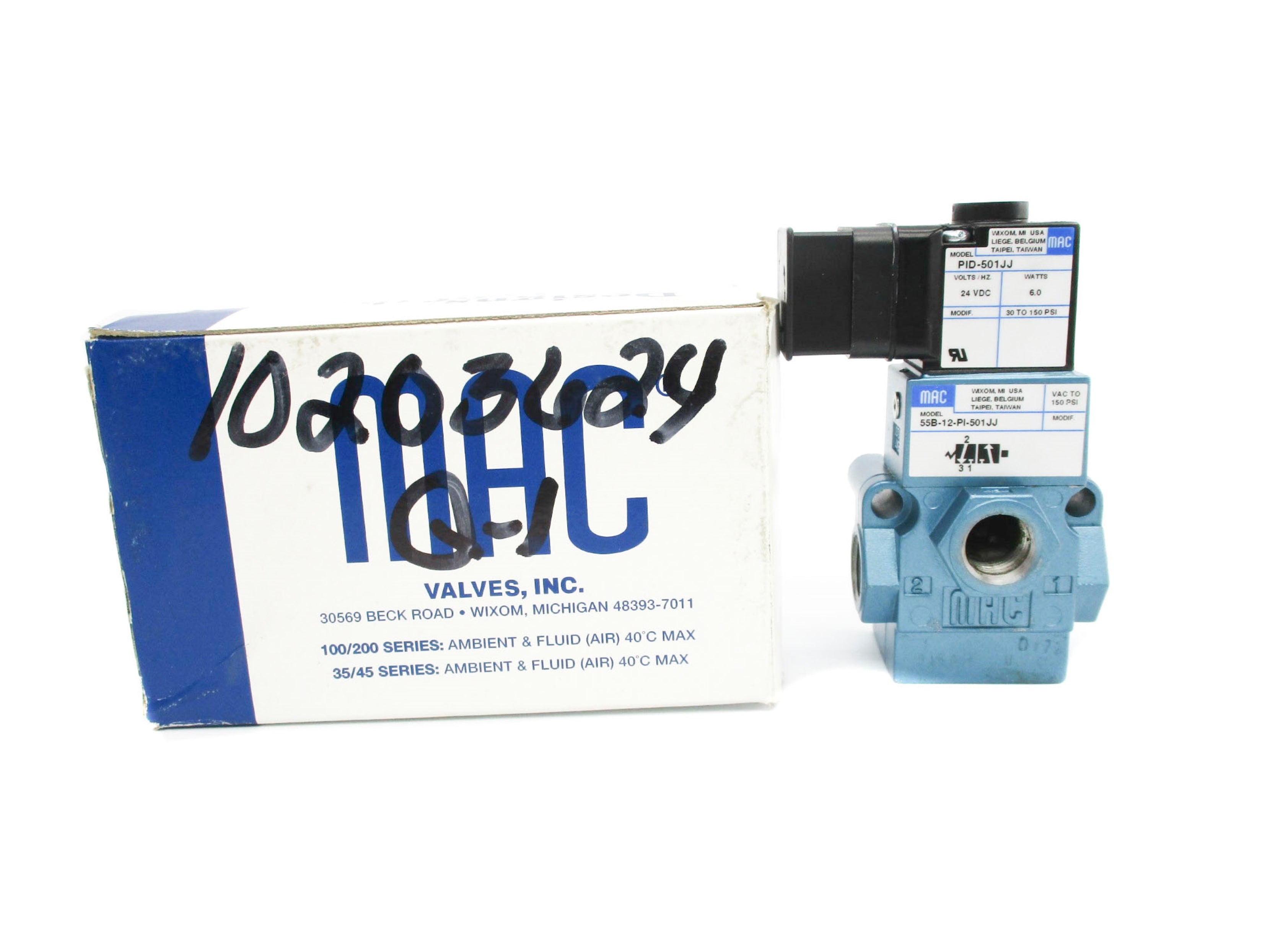 MAC 55B-12-PI-501JJ 24V 30-150PSI NSMP