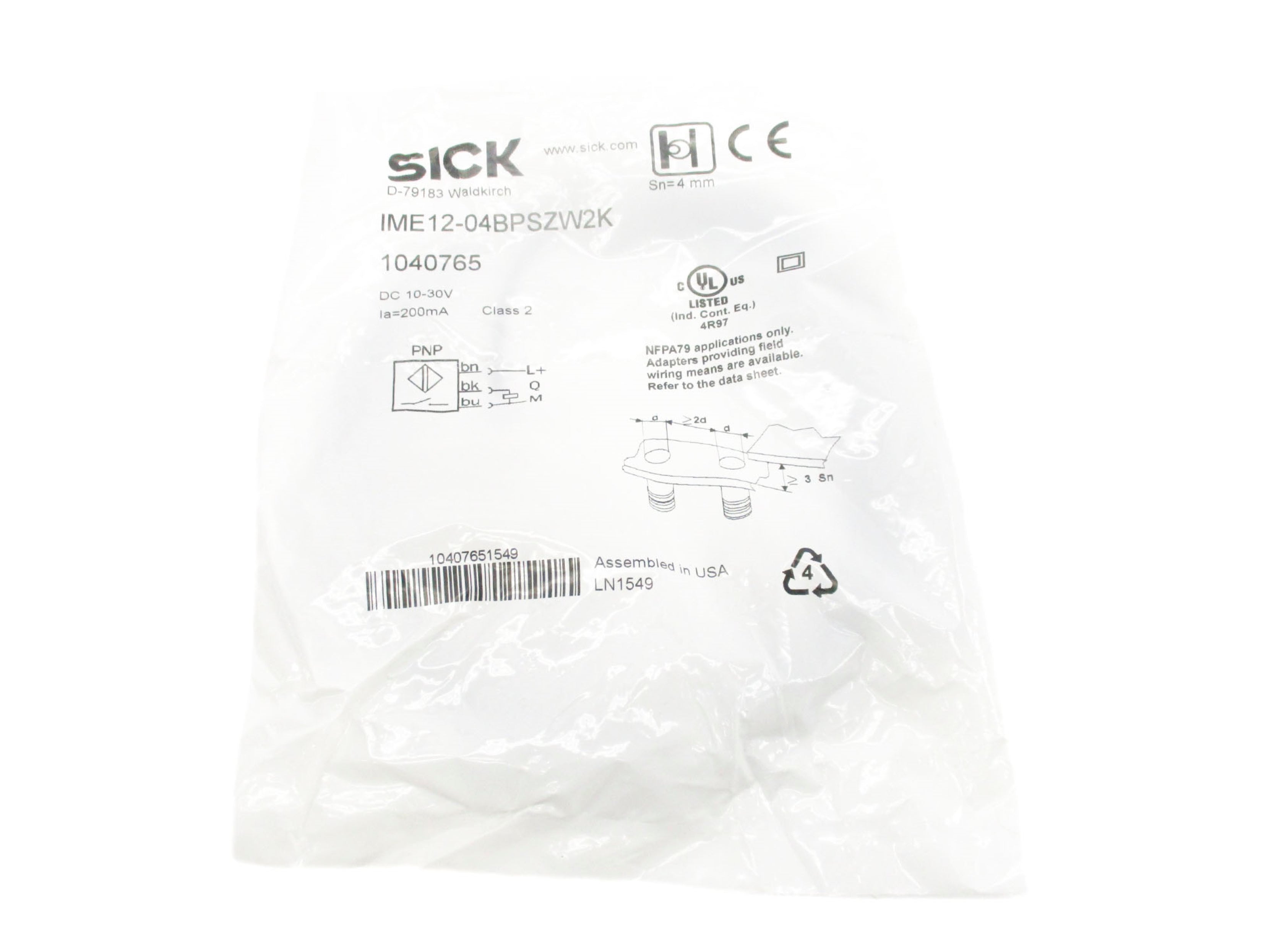 SICK IME12-04BPSZW2K NSMP