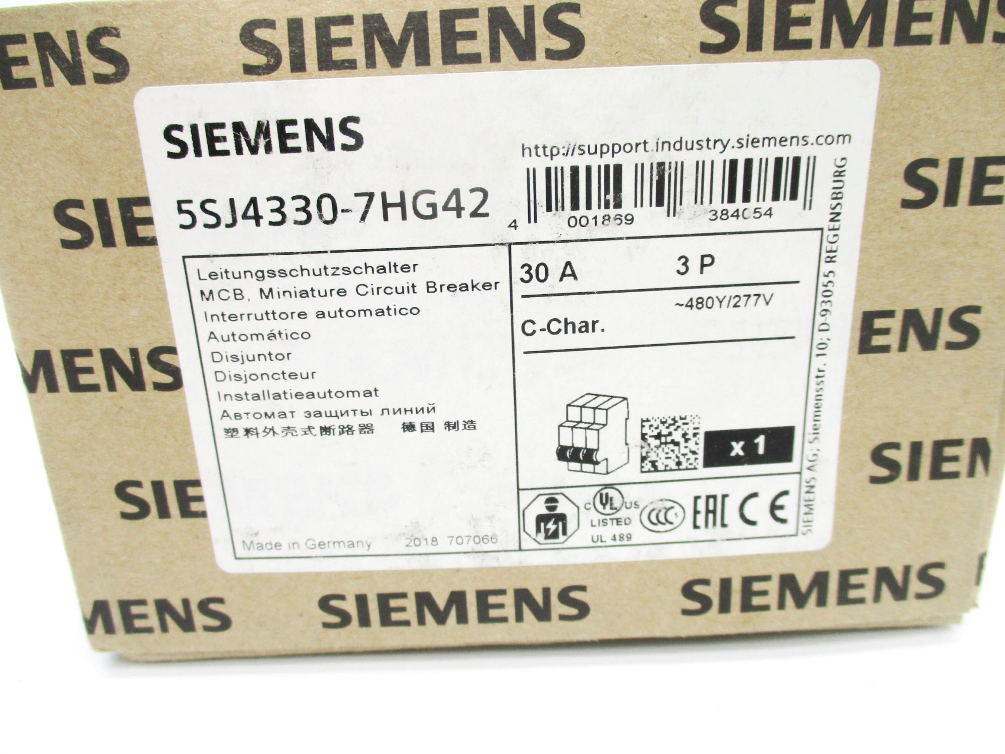 SIEMENS 5SJ4330-7HG42 277V 30A NSMP