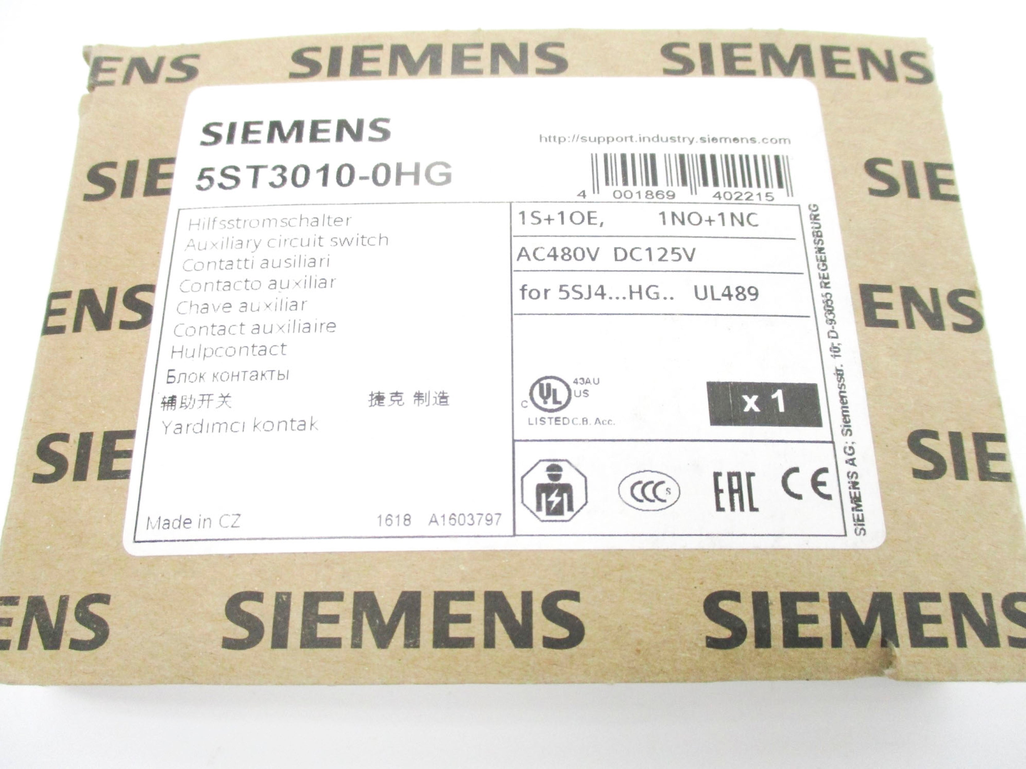 SIEMENS 5ST3010-0HG 480VAC 1.5A NSMP