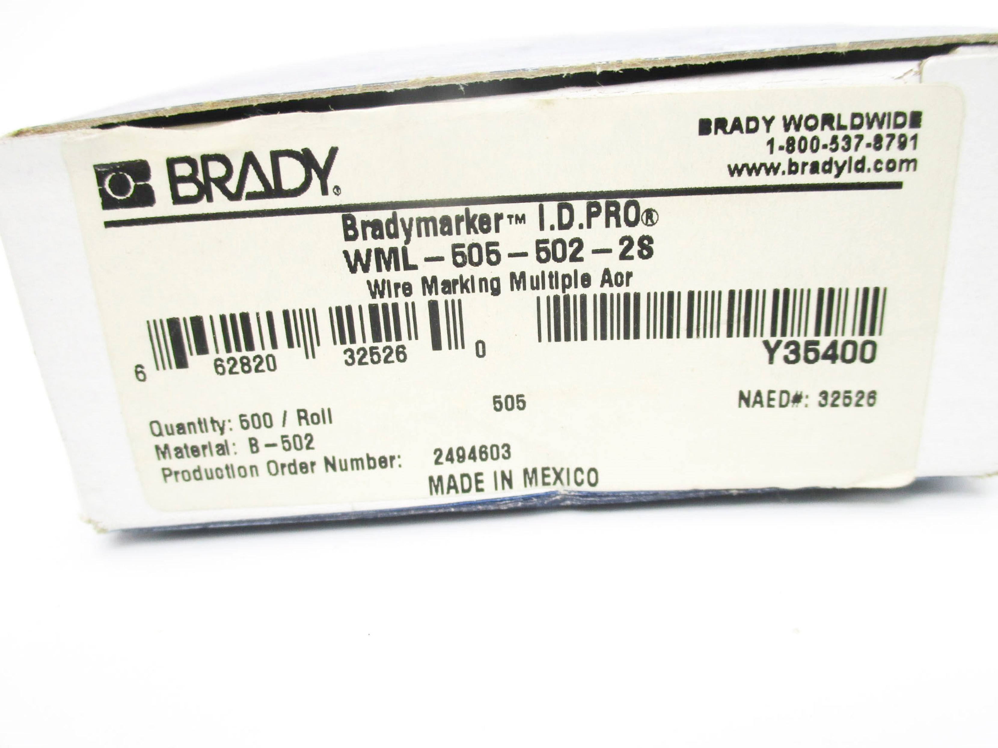 BRADY WML-505-502-2S NSMP