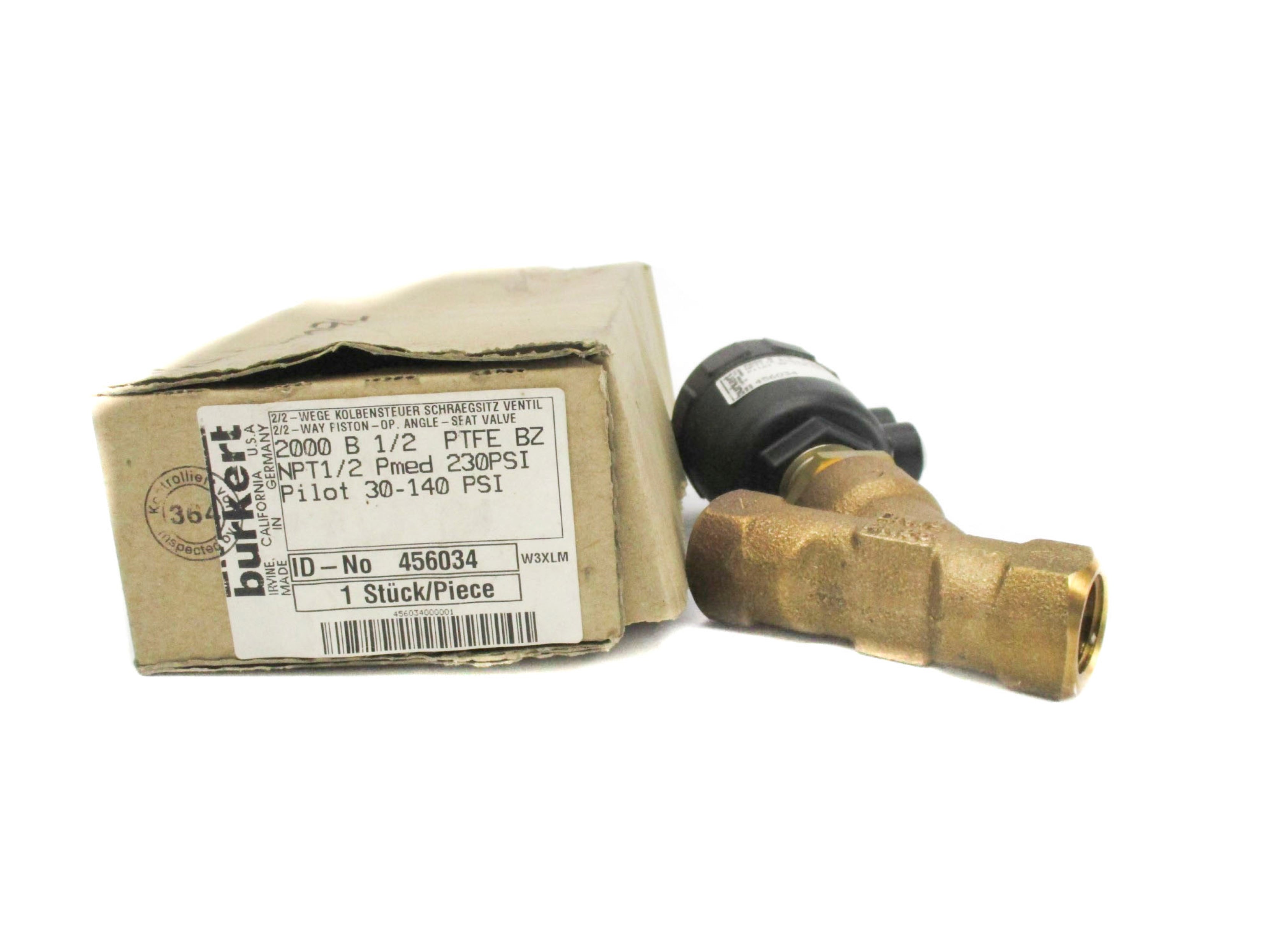 BURKERT 2000B1/2PTFE 456034 230PSI 30-140PSI NSMP