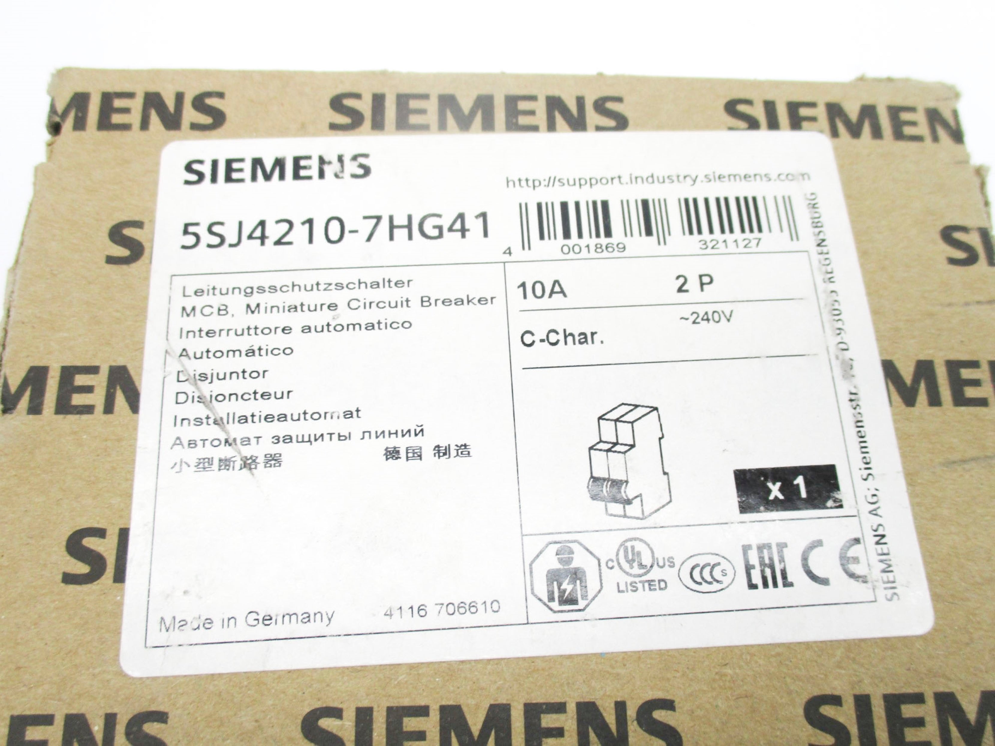 SIEMENS 5SJ4210-7HG41 240V 10A NSMP