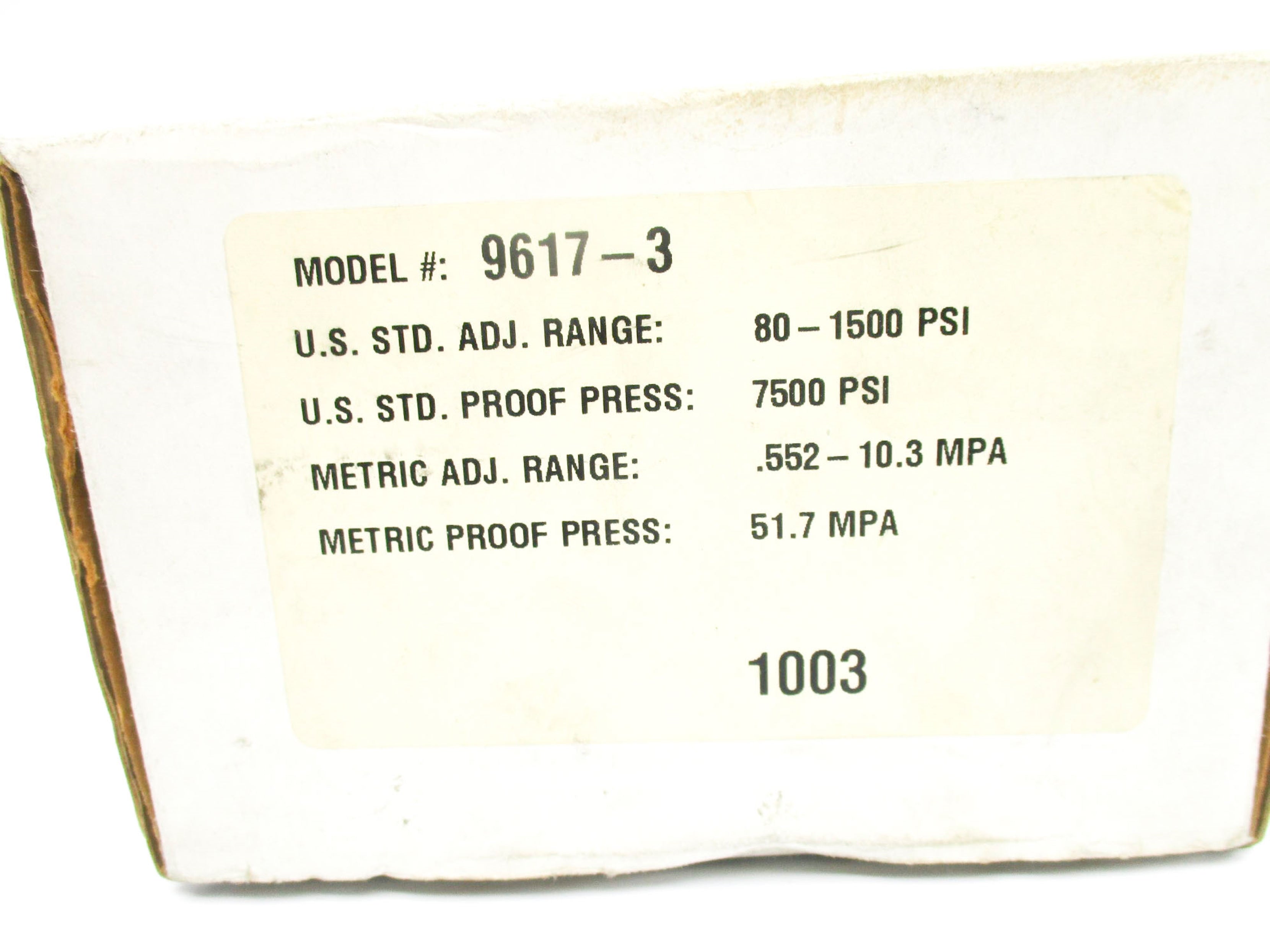BARKSDALE 9617-3 80-1500PSI NSMP