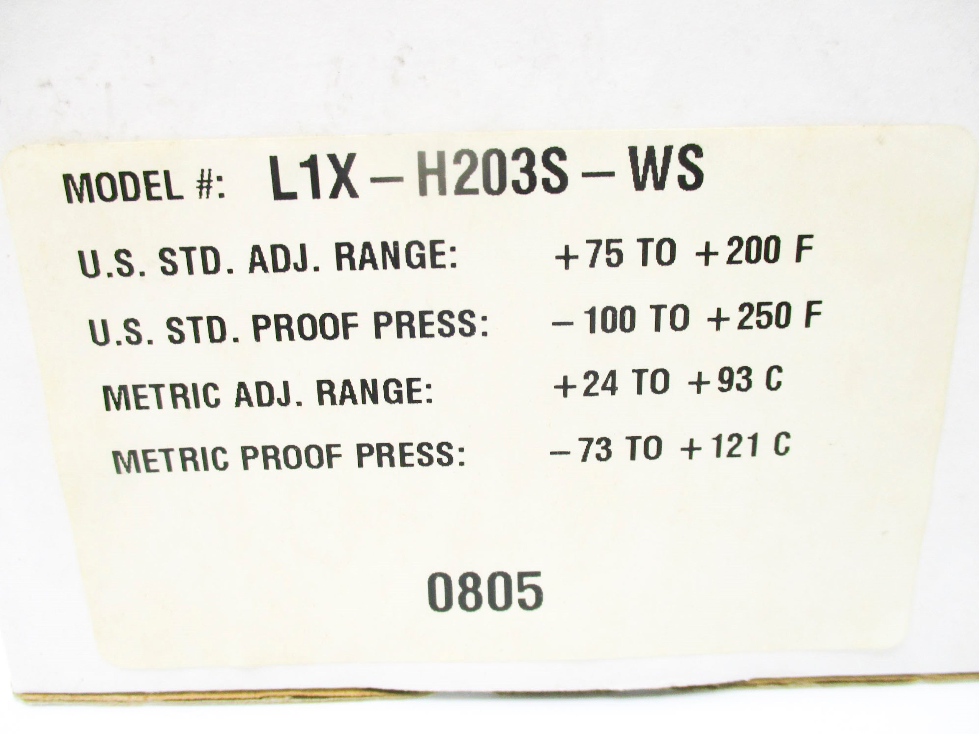BARKSDALE L1X-H203S-WS NSMP
