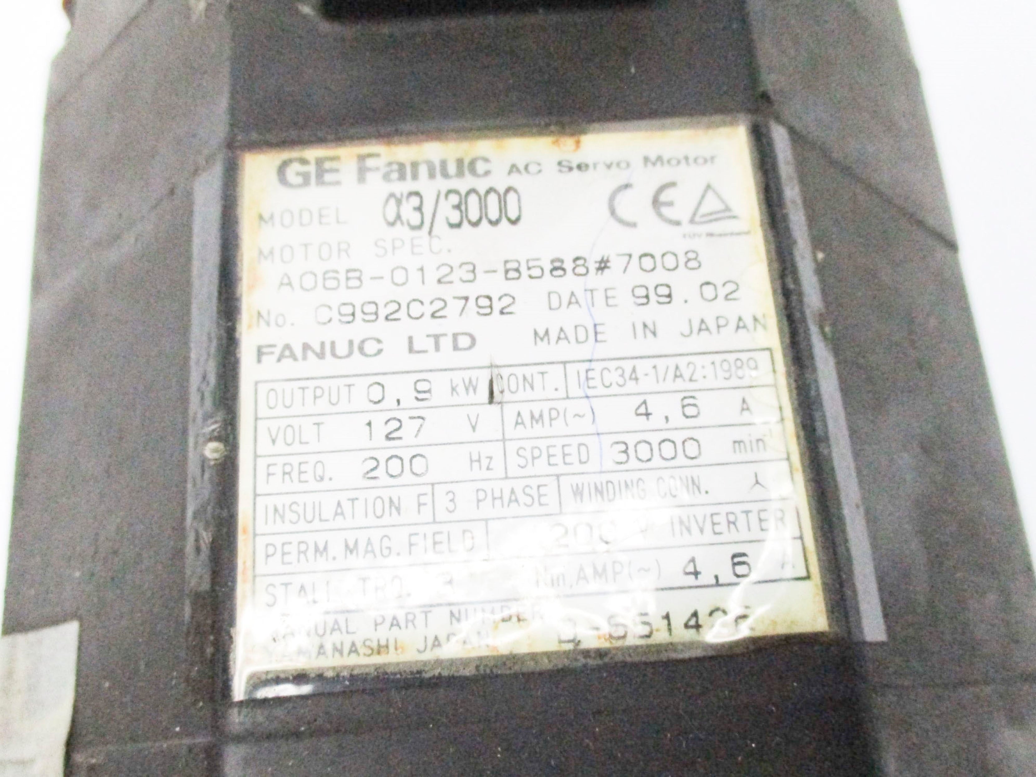 GE FANUC A06B-0123-B588#7008 UNMP