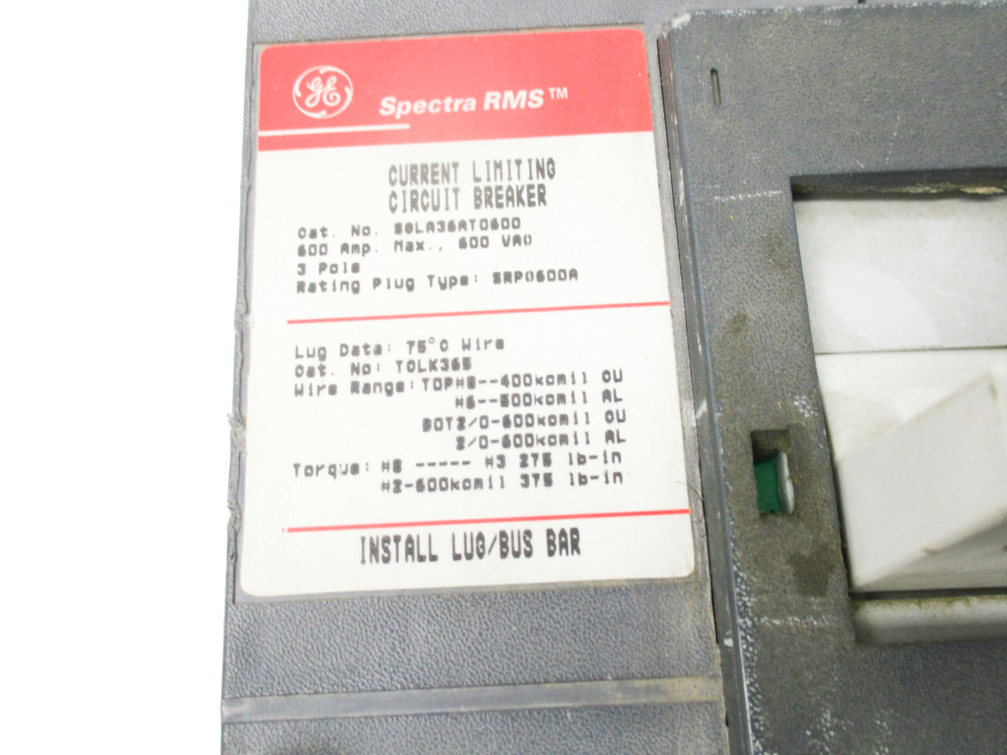 GENERAL ELCETRIC SGLA36AT0600 600V 600A (AS PICTURED) UNMP