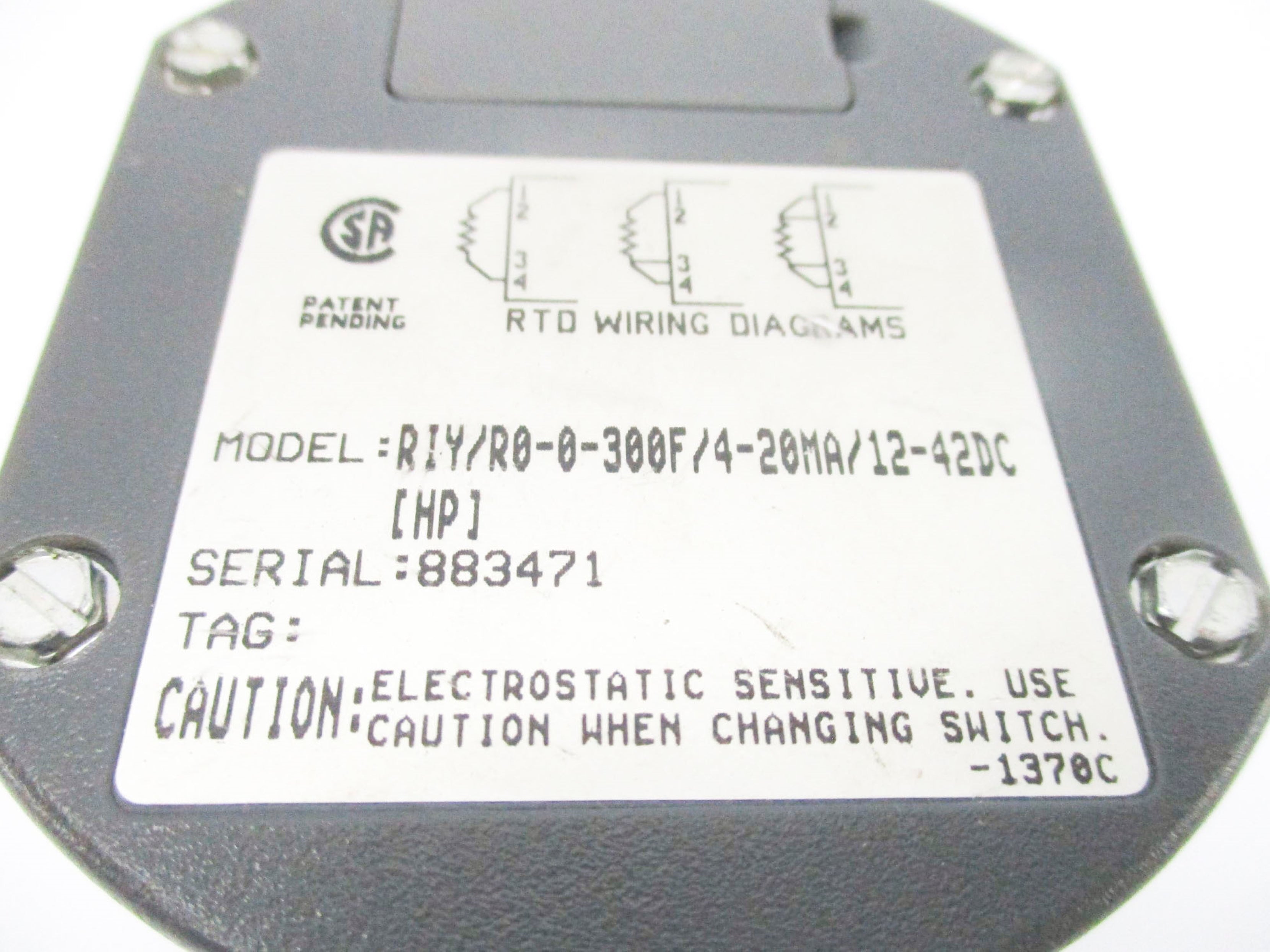 MOORE INDUSTIRES RIY/R0-0-300F/4-20MA/12-42DC UNMP