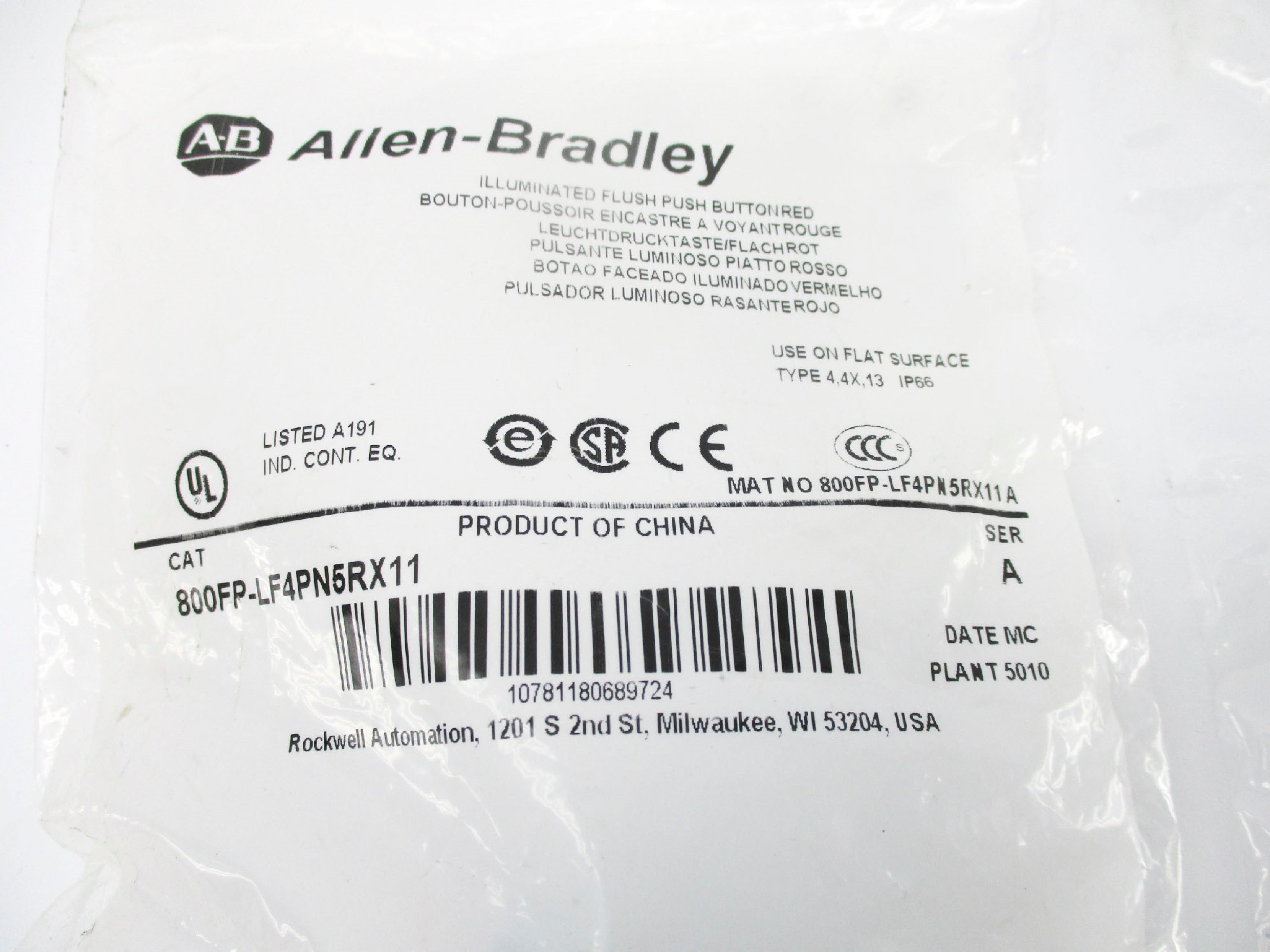 INDUSTRIAL SPARE PART 800FP-LF4PN5RX11 SER. A NSMP