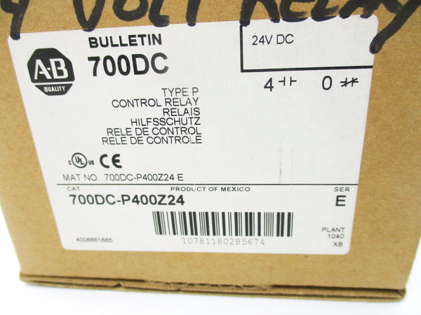 ALLEN BRADLEY 700DC-P400Z24 SER. E 24VDC 10A (BR/WH) NSMP