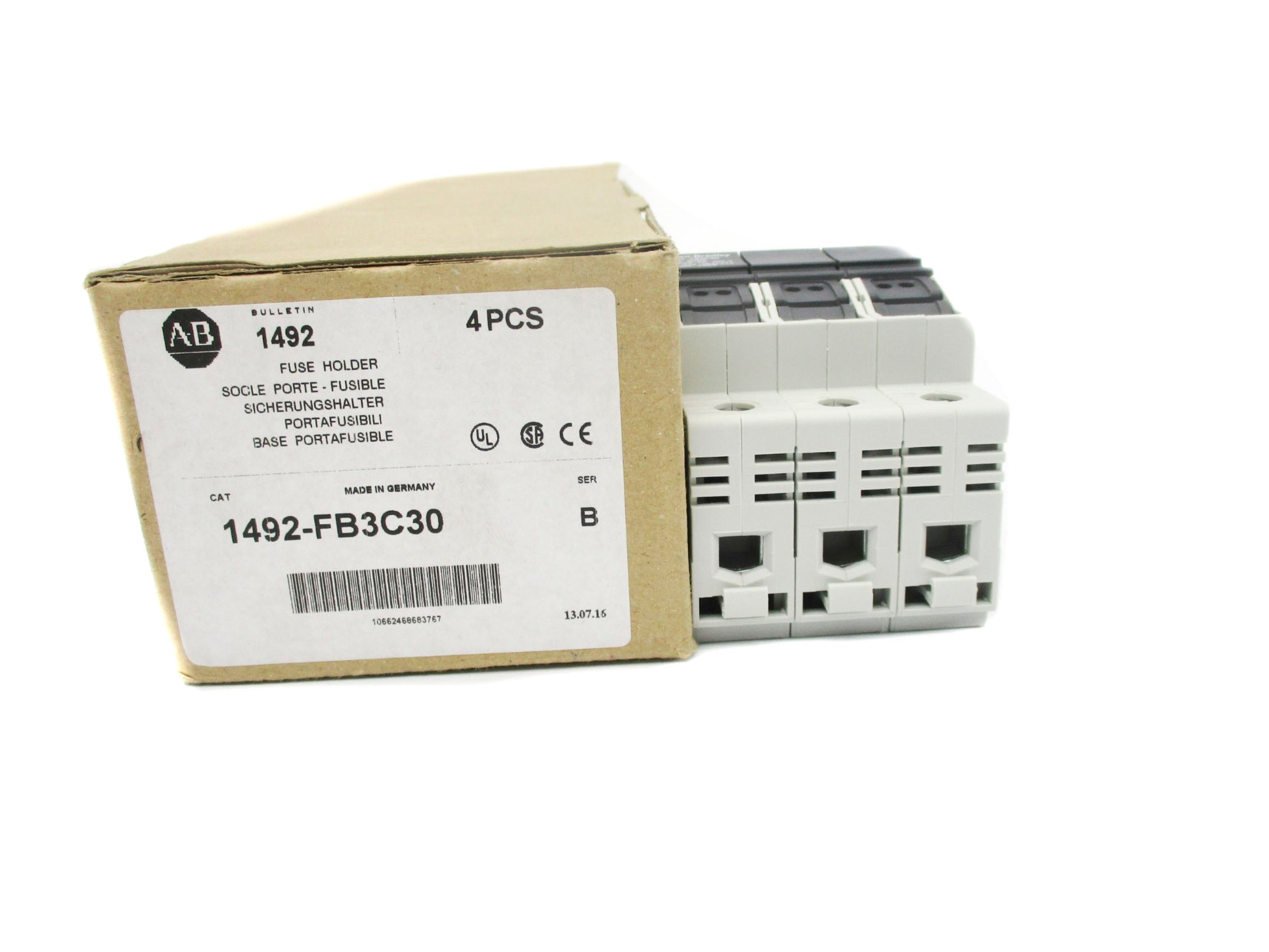 ALLEN BRADLEY 1492-FB3C30 SER. B (PKG OF 4) (BR/WH) NSMP
