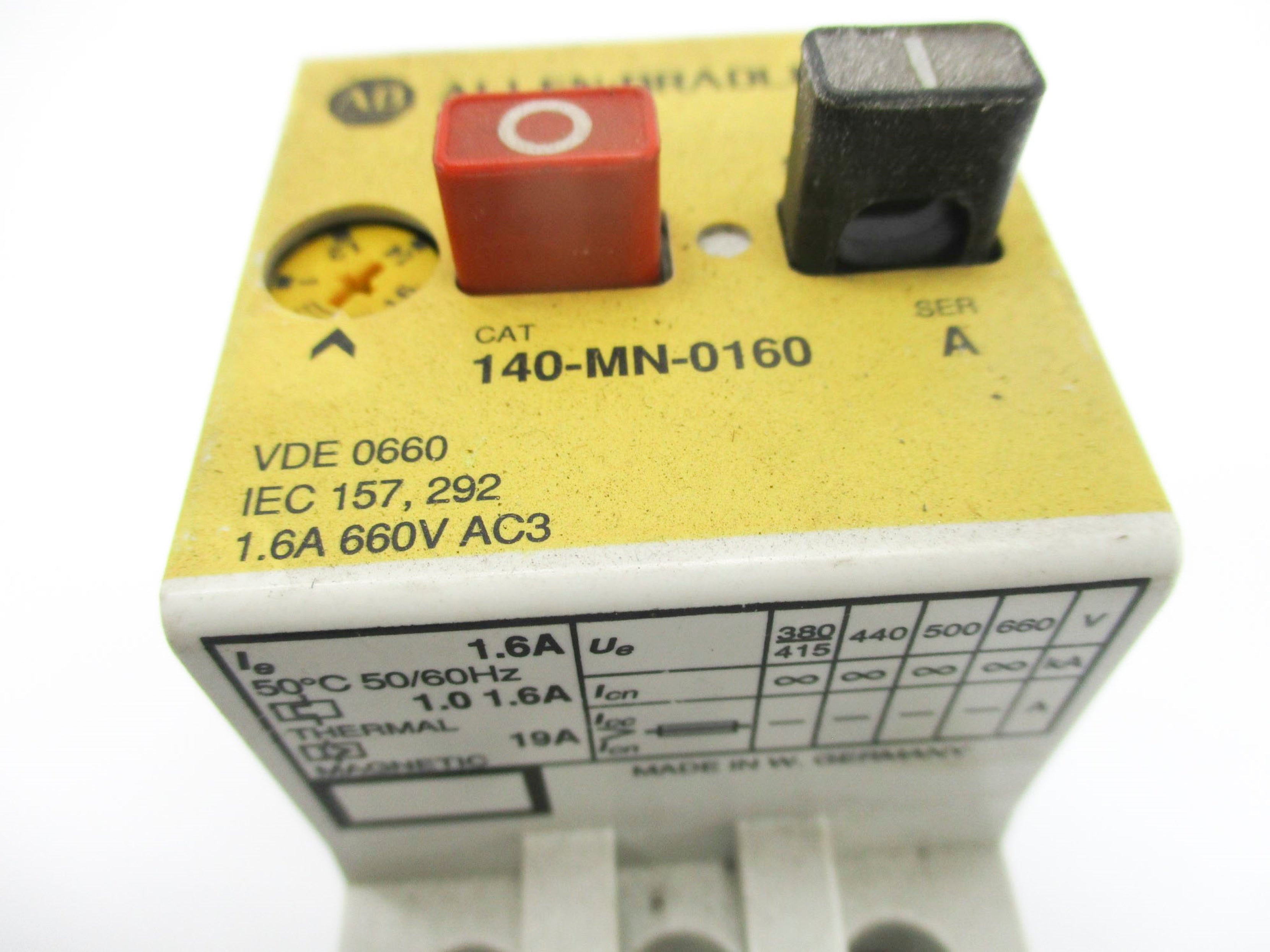 ALLEN BRADLEY 140-MN-0160 SER. A 660V 1.6A NSNP