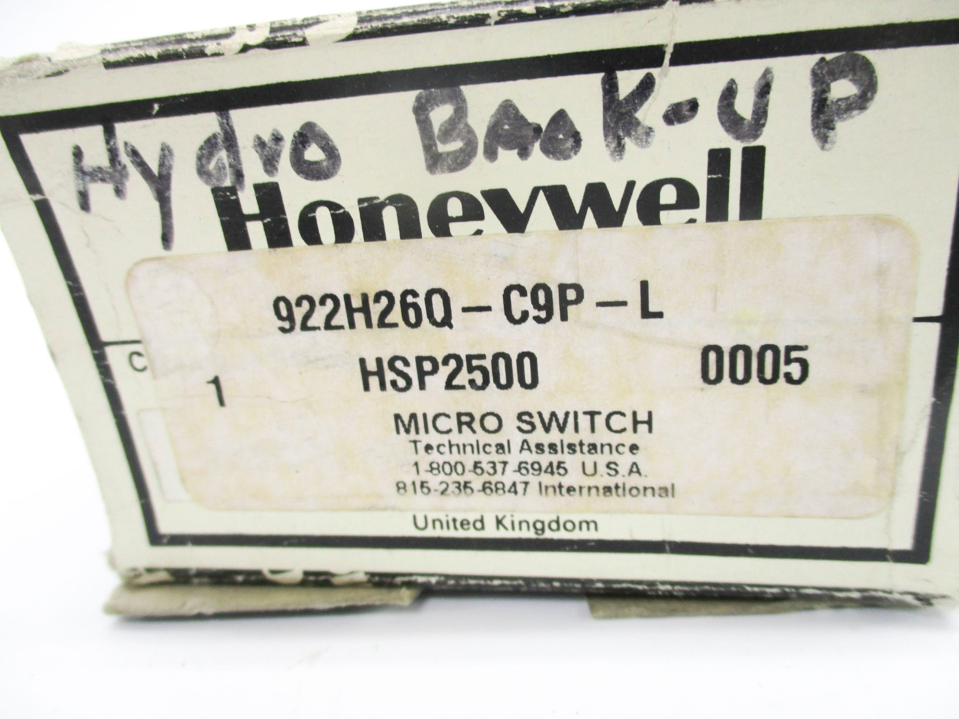 HONEYWELL 922H26Q-C9P-L NSMP
