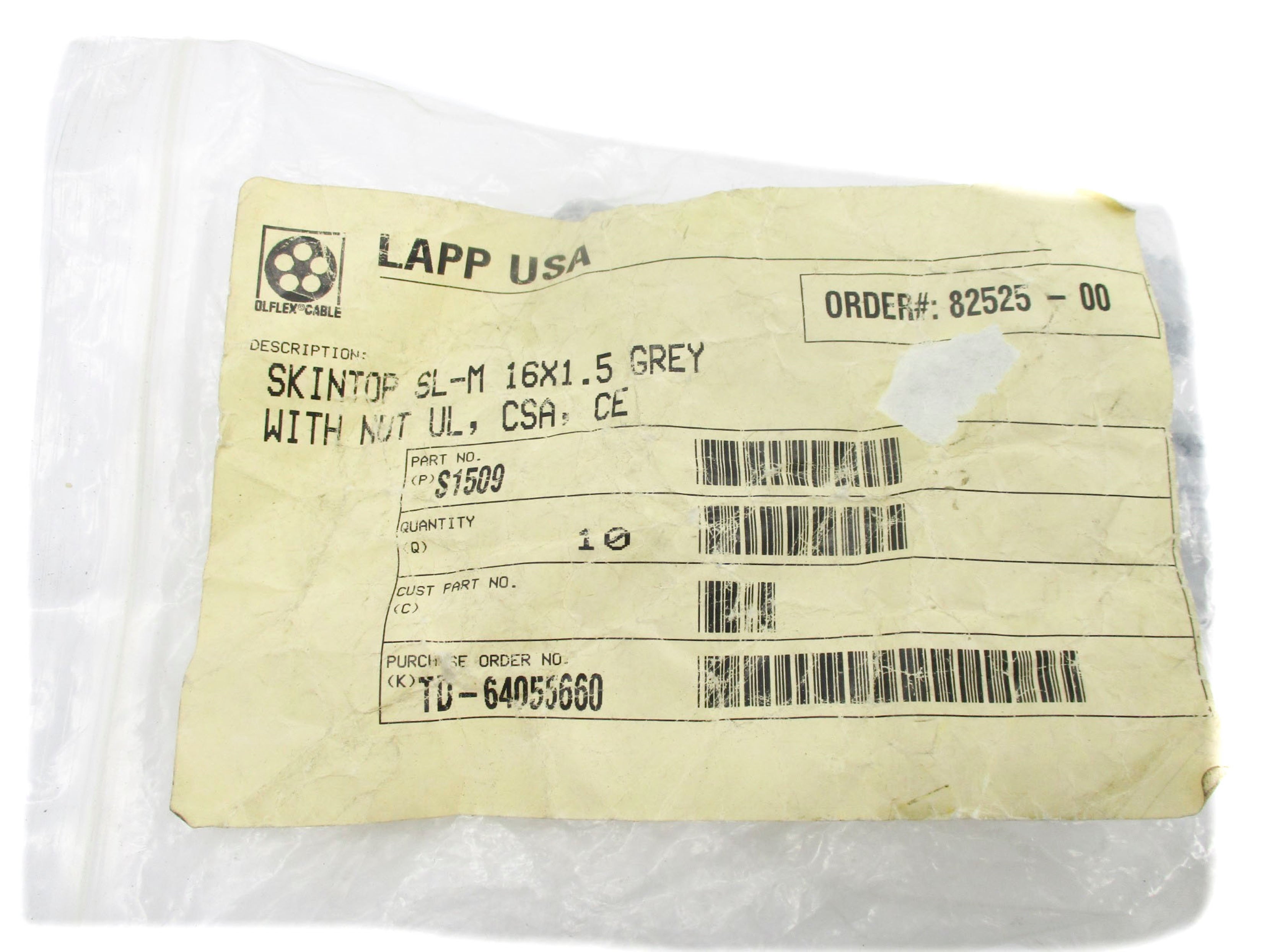 LAPP S1509 (PKG OF 10) NSMP