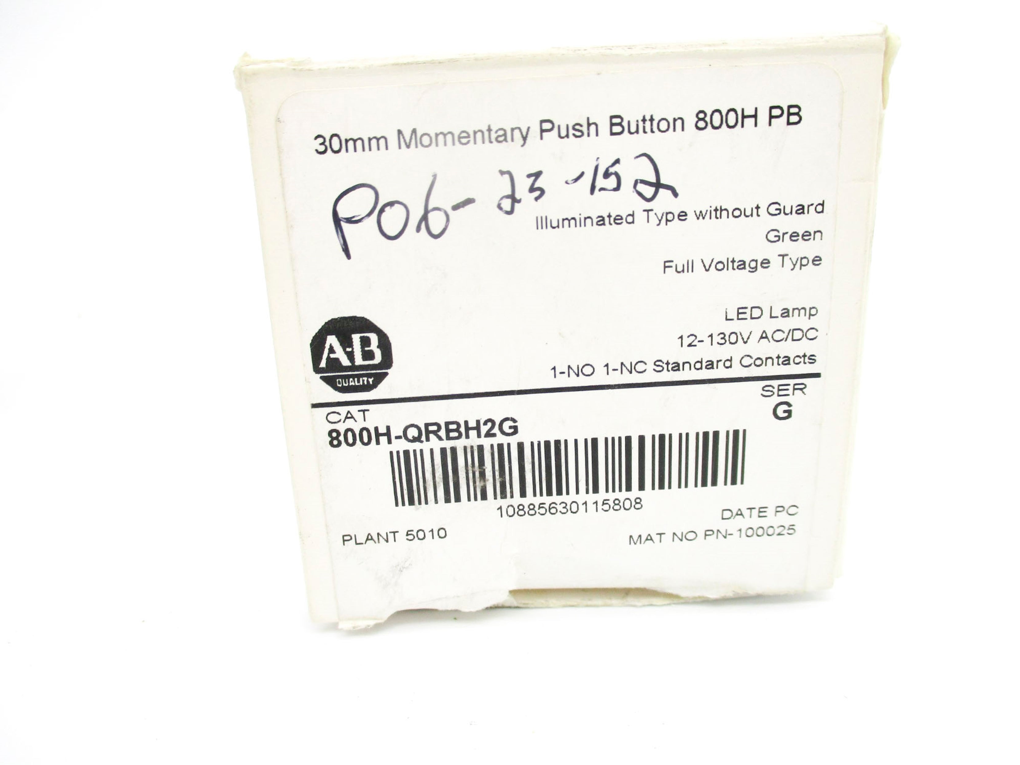 ALLEN BRADLEY 800H-QRBH2G SER. G (WH) NSMP