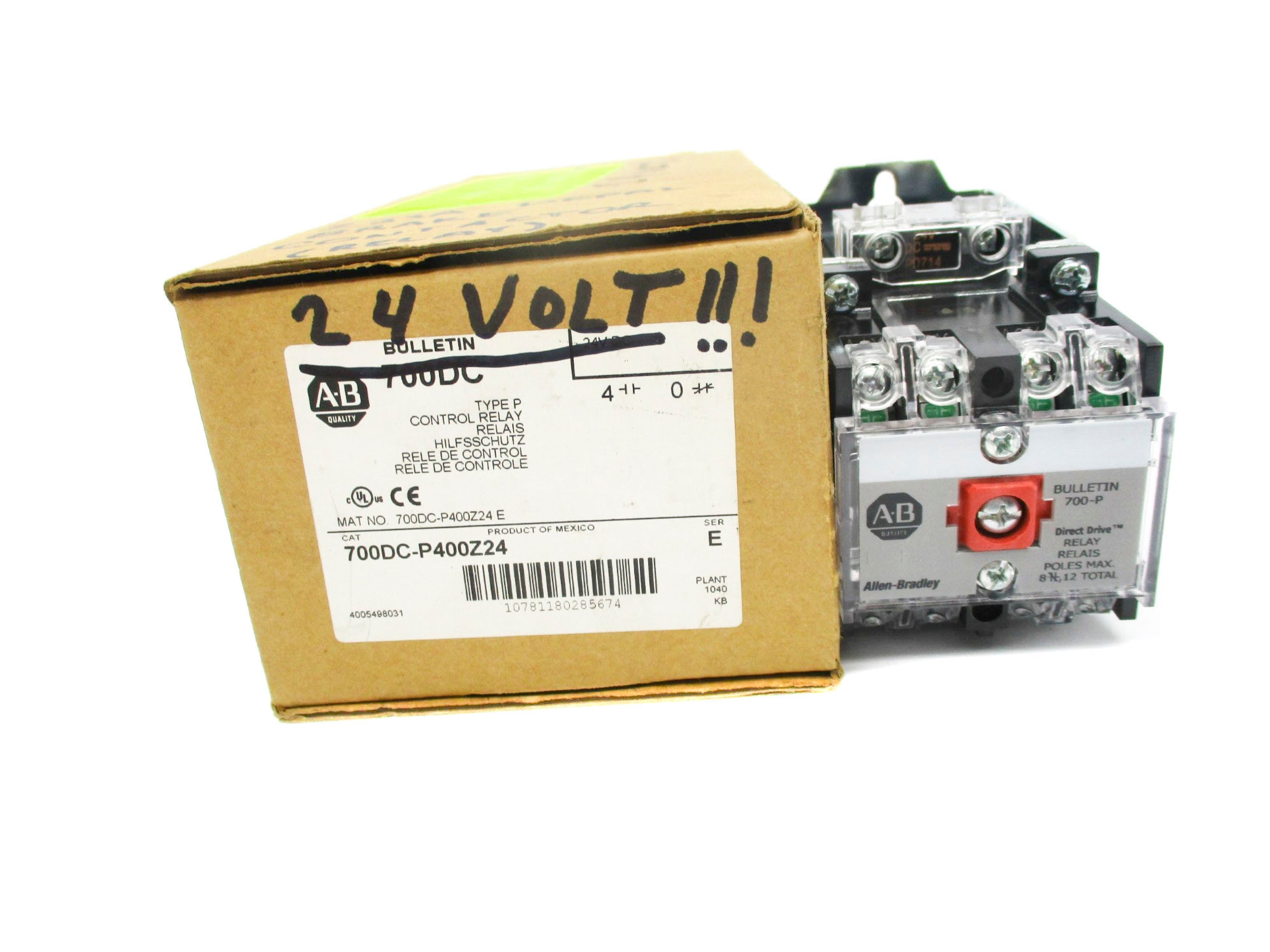 ALLEN BRADLEY 700DC-P400Z24 SER. E 24V 20A (BR/WH) NSMP