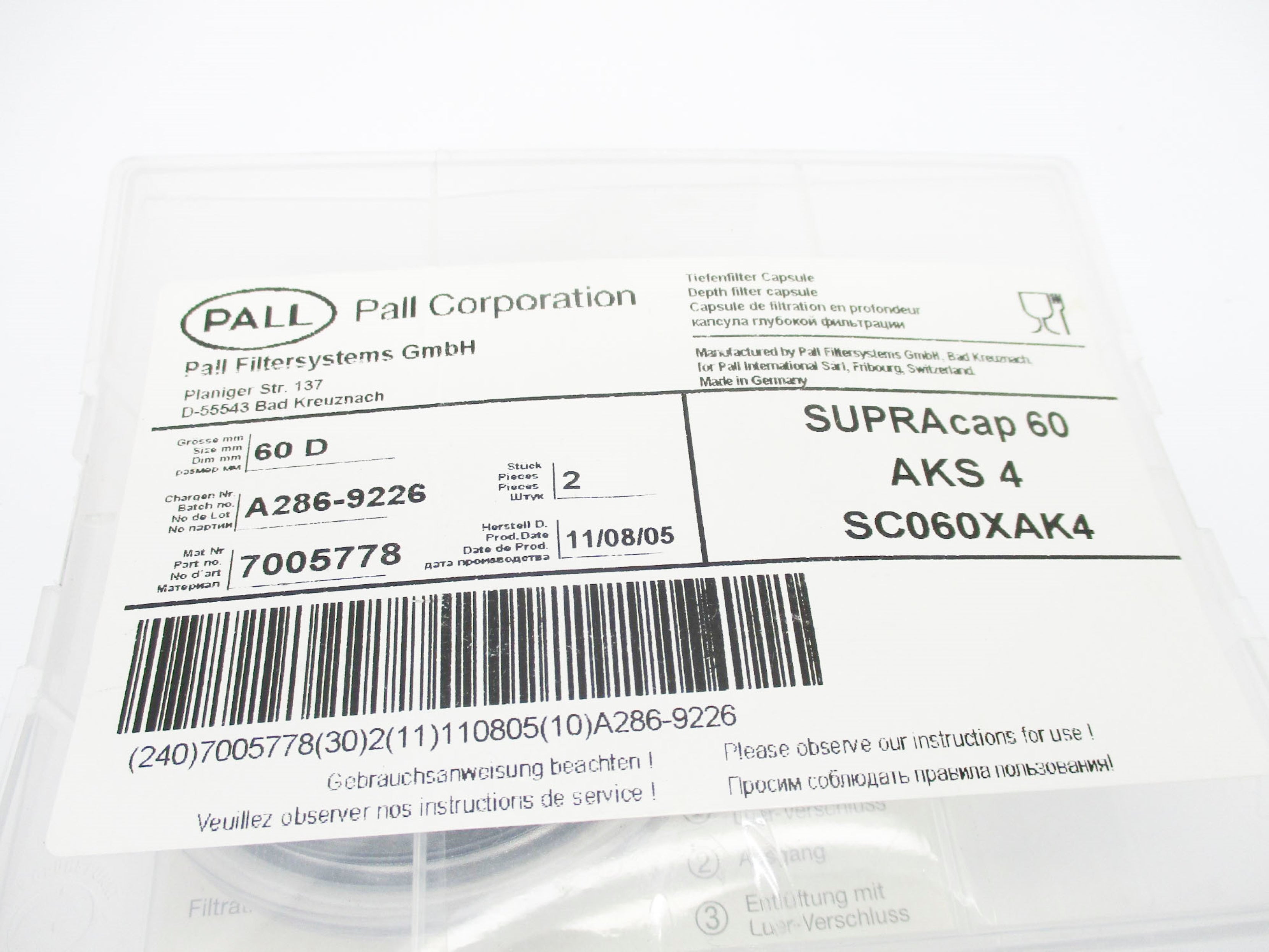 PALL SC060XAK4 NSMP