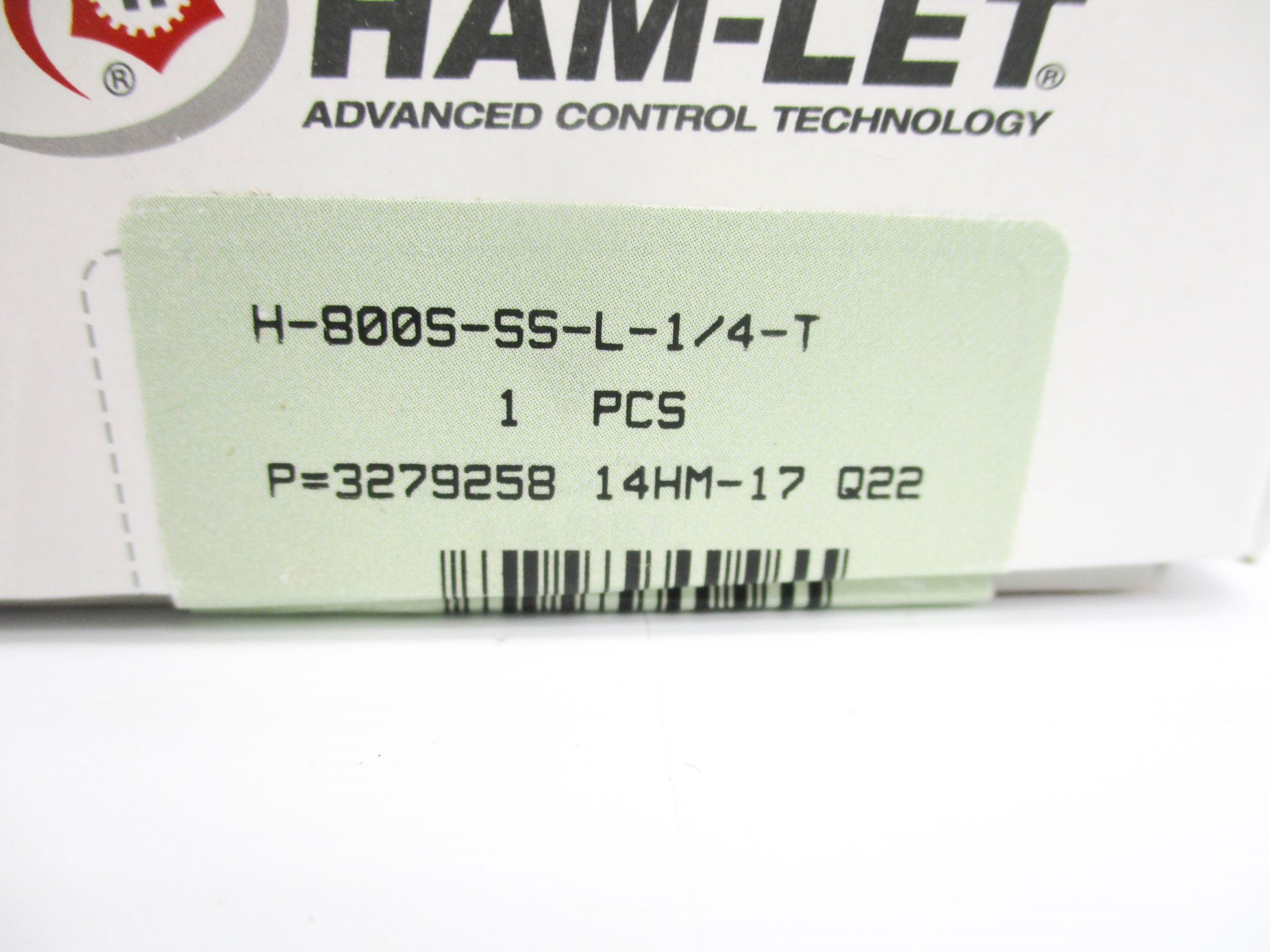 HAM-LET H-800S-SS-L-1/4-T NSFS