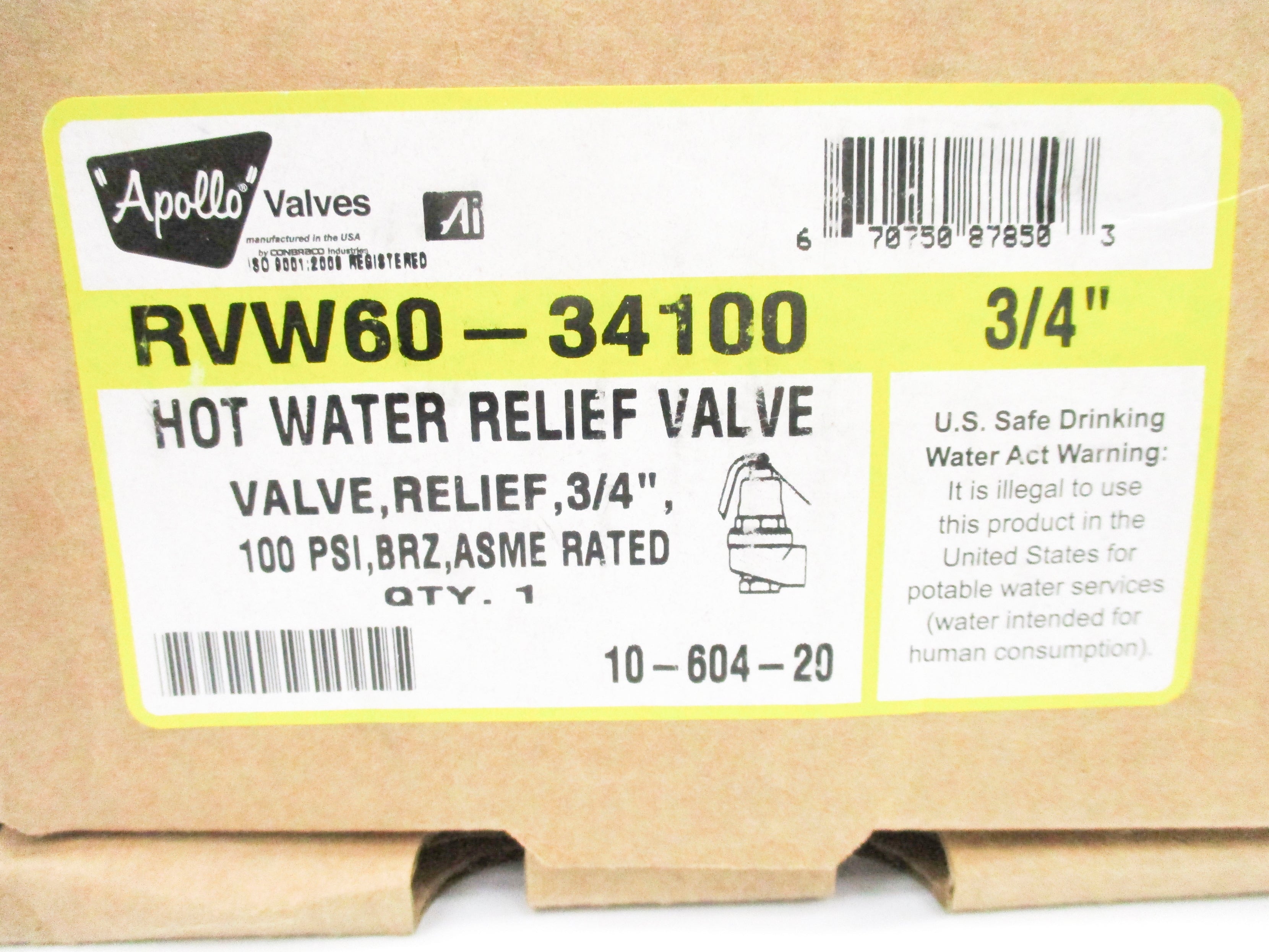 APOLLO VALVES 10-604-20 100PSI NSMP