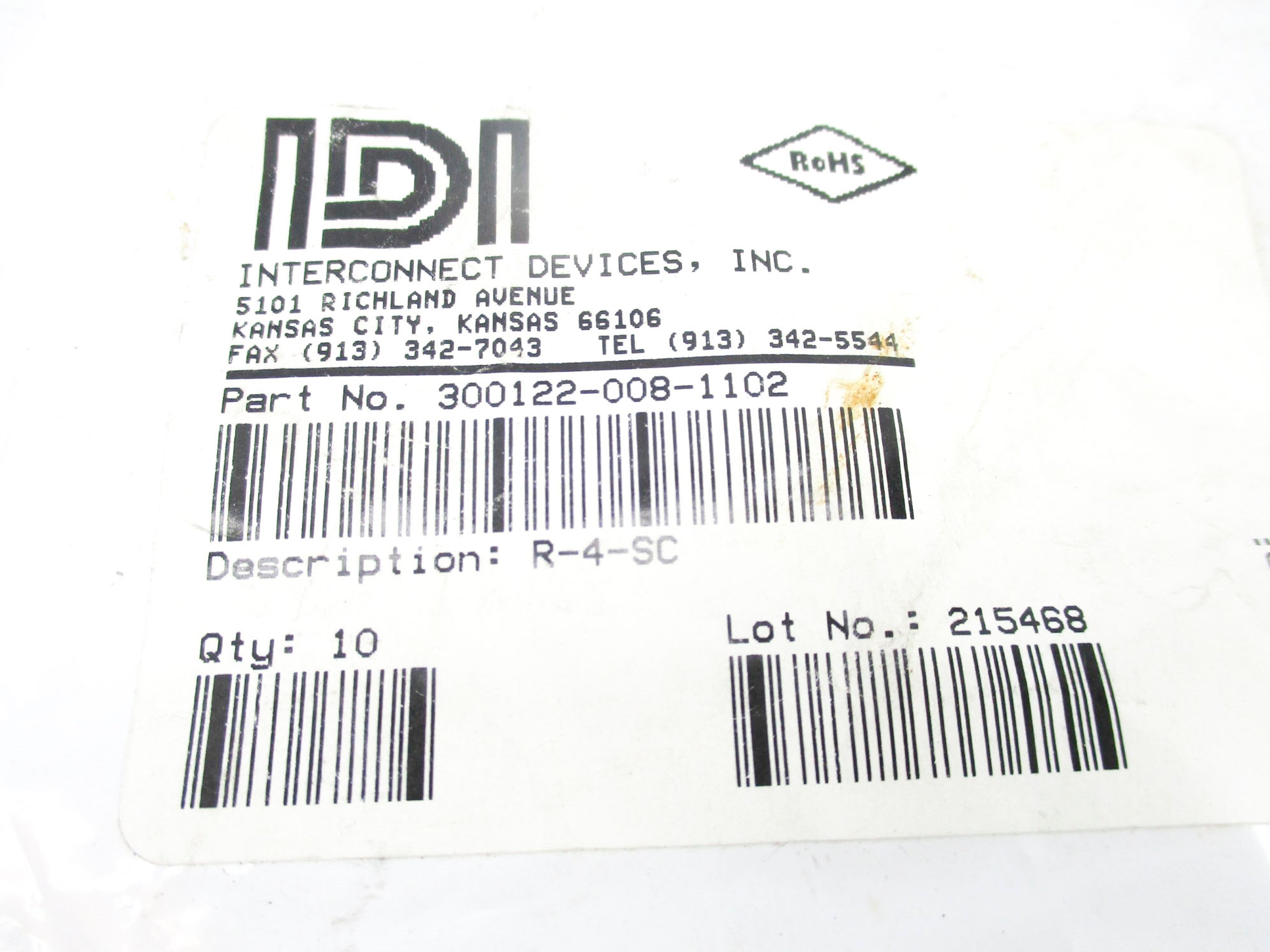 IDI 300122-008-1102 (PKG OF 10) NSMP