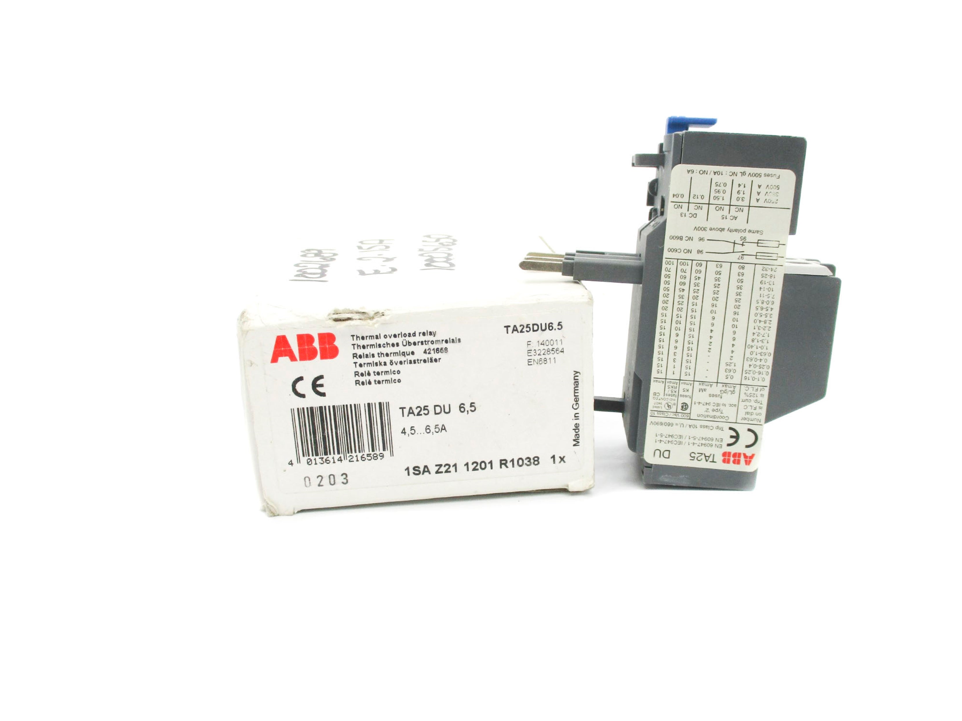 ABB TA25DU-6.5 1SAZ211201R1038 4.5-6.5A NSMP