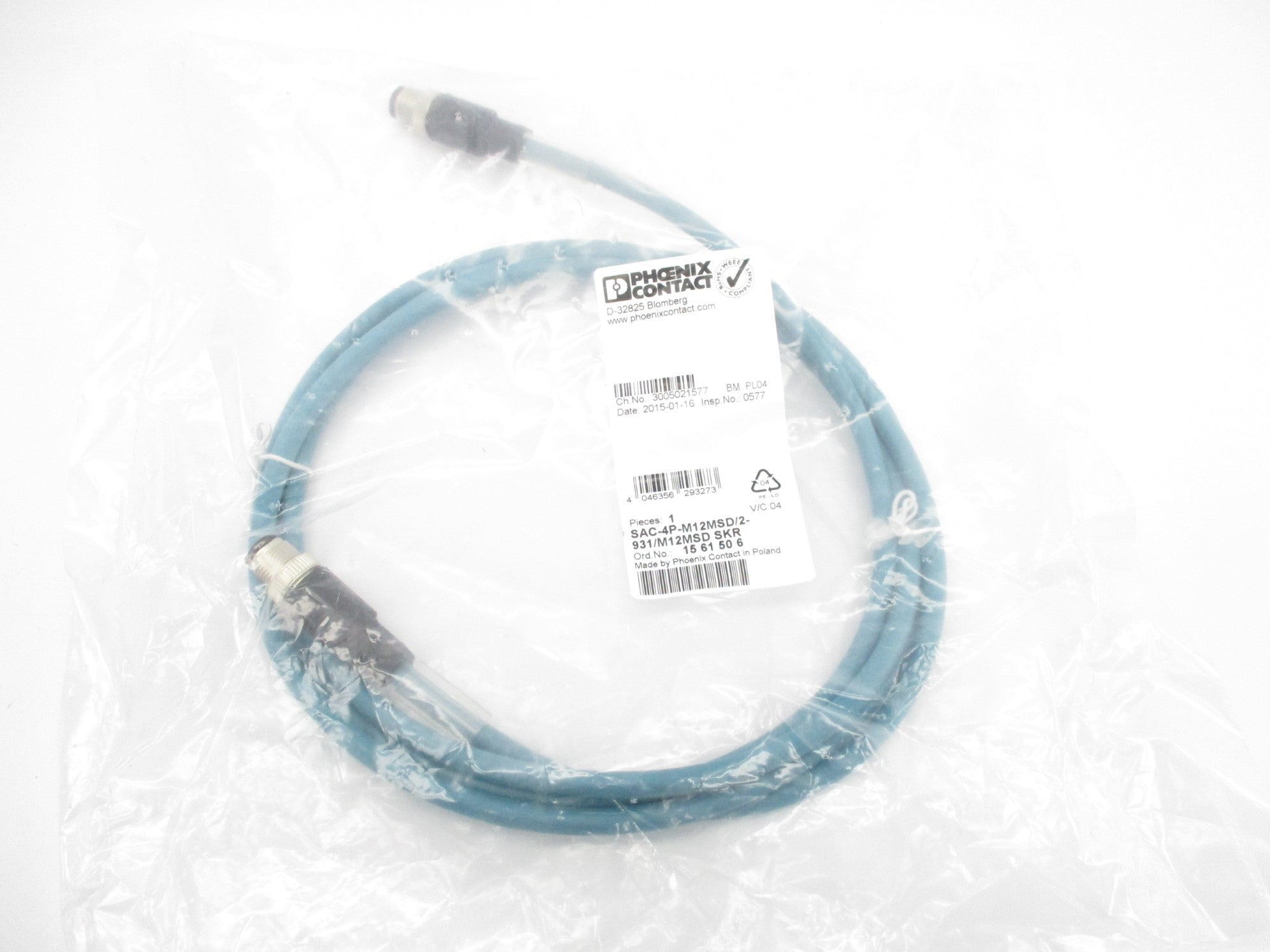 PHOENIX CONTACT SAC-4P-M12MSD/2-931/M12MSD NSMP