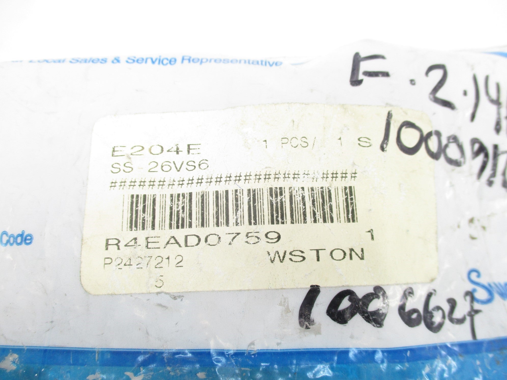 SWAGELOK SS-26VS6 NSMP
