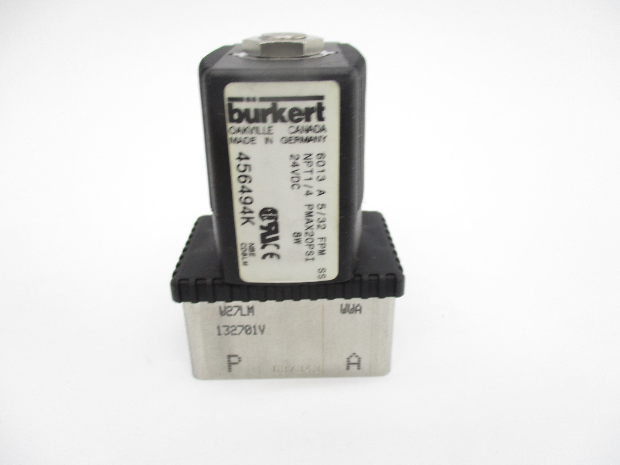 BURKERT 6013-A-5/32-FPM-SS-NPT1/4 24VDC 20PSI NSMP